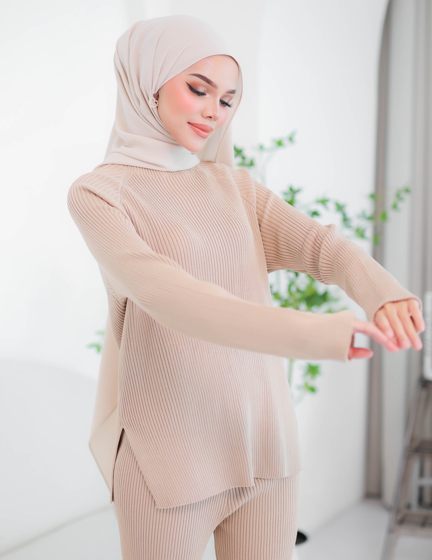 HALLEY KNIT SET (BROWN)