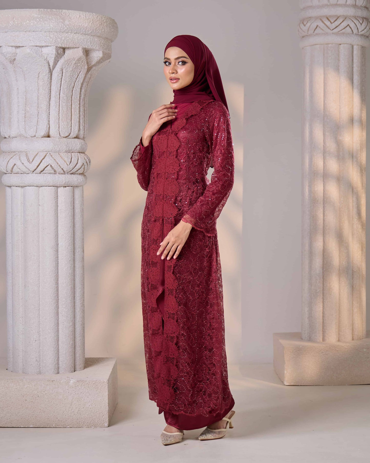 REFA DRESS (BURGUNDY)