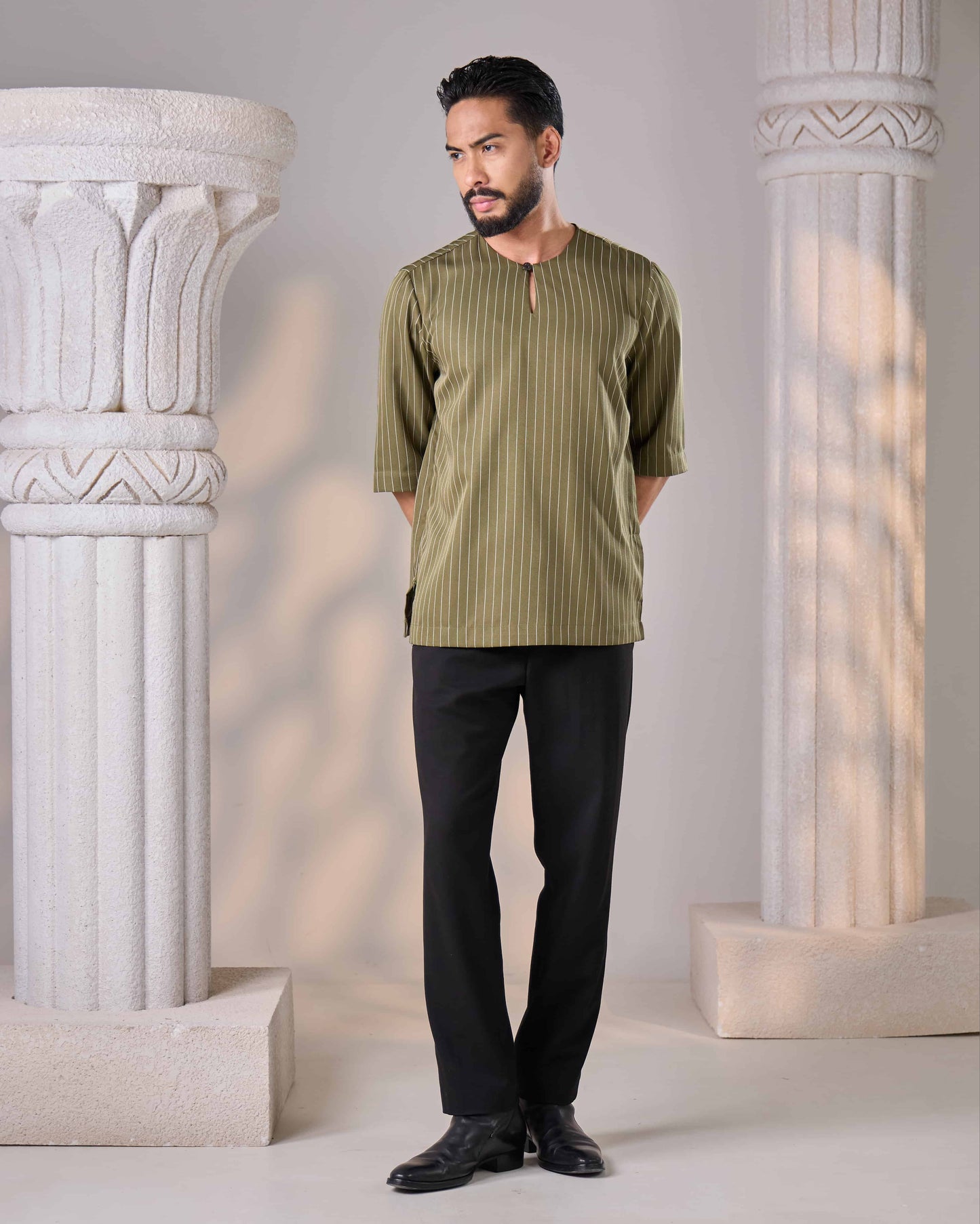 MINOR DEFECT FAHAD KURTA (OLIVE)