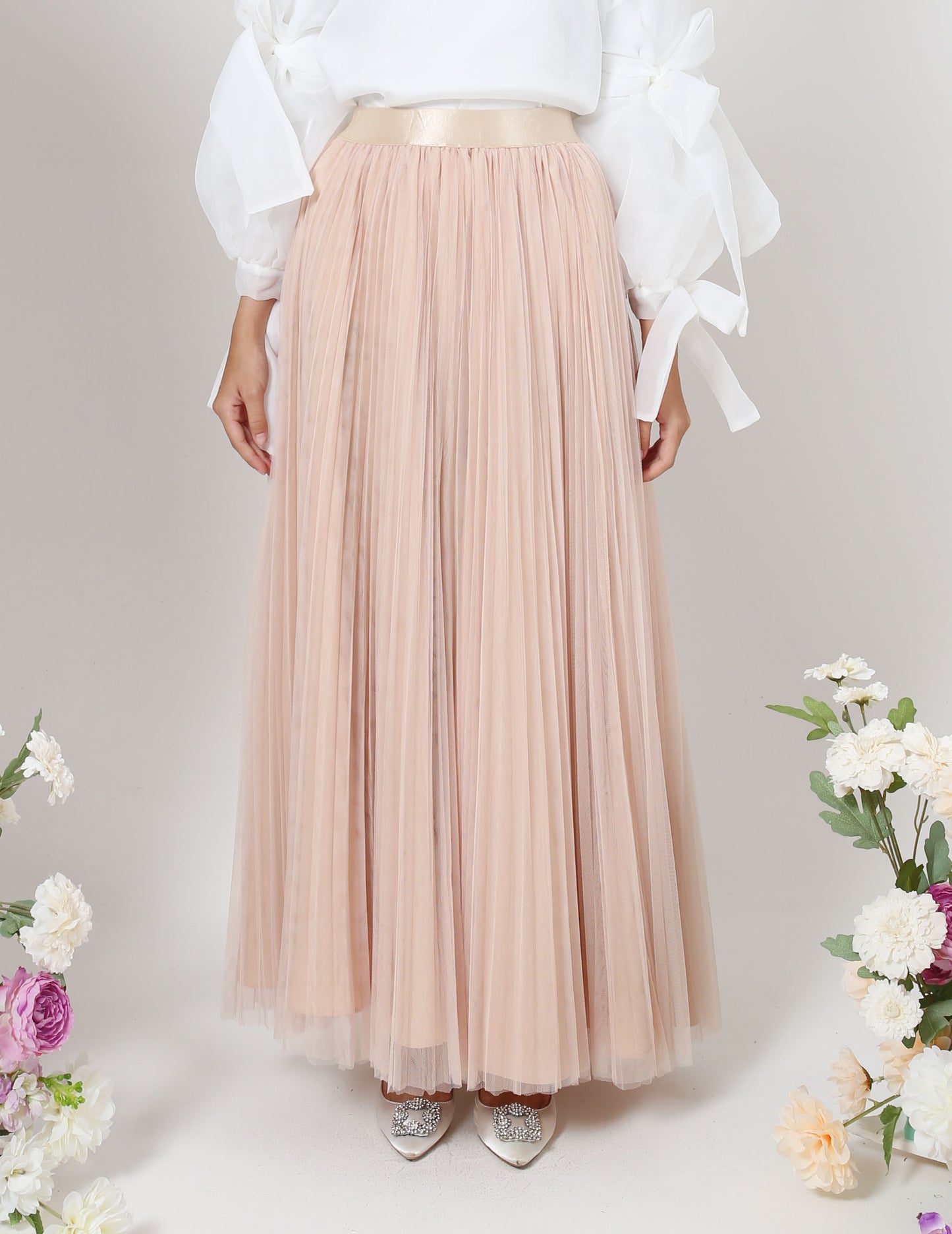 MINOR DEFECT TUTU PLEATED SKIRT (NUDE)