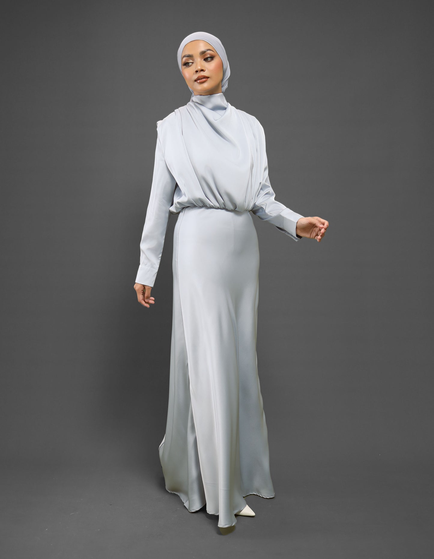LAURENT DRESS (DUSTY BLUE)