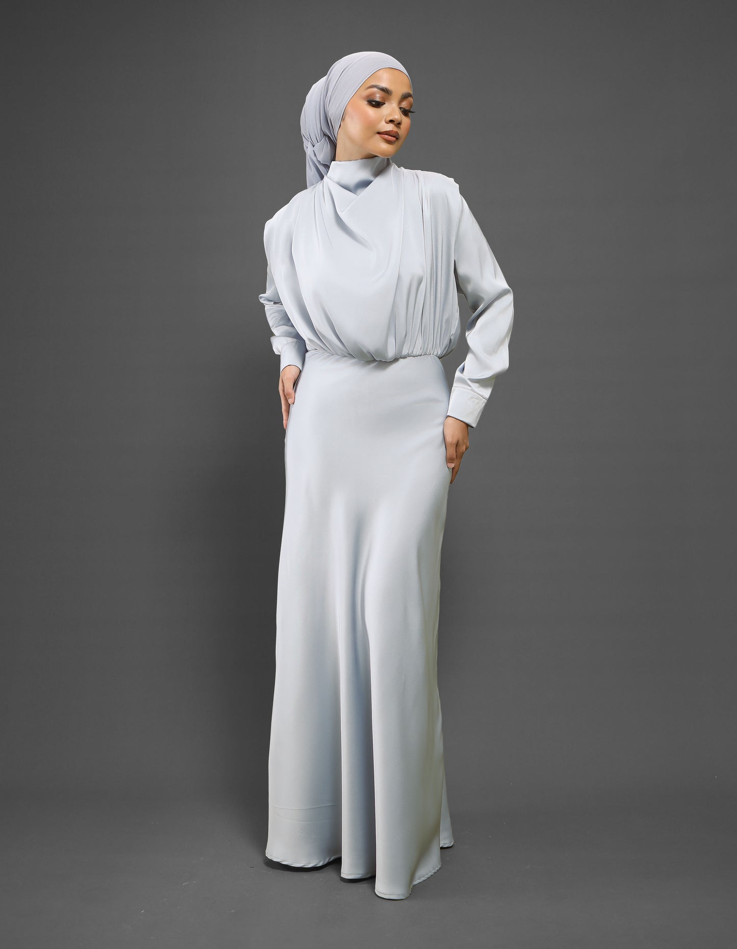 LAURENT DRESS (DUSTY BLUE)