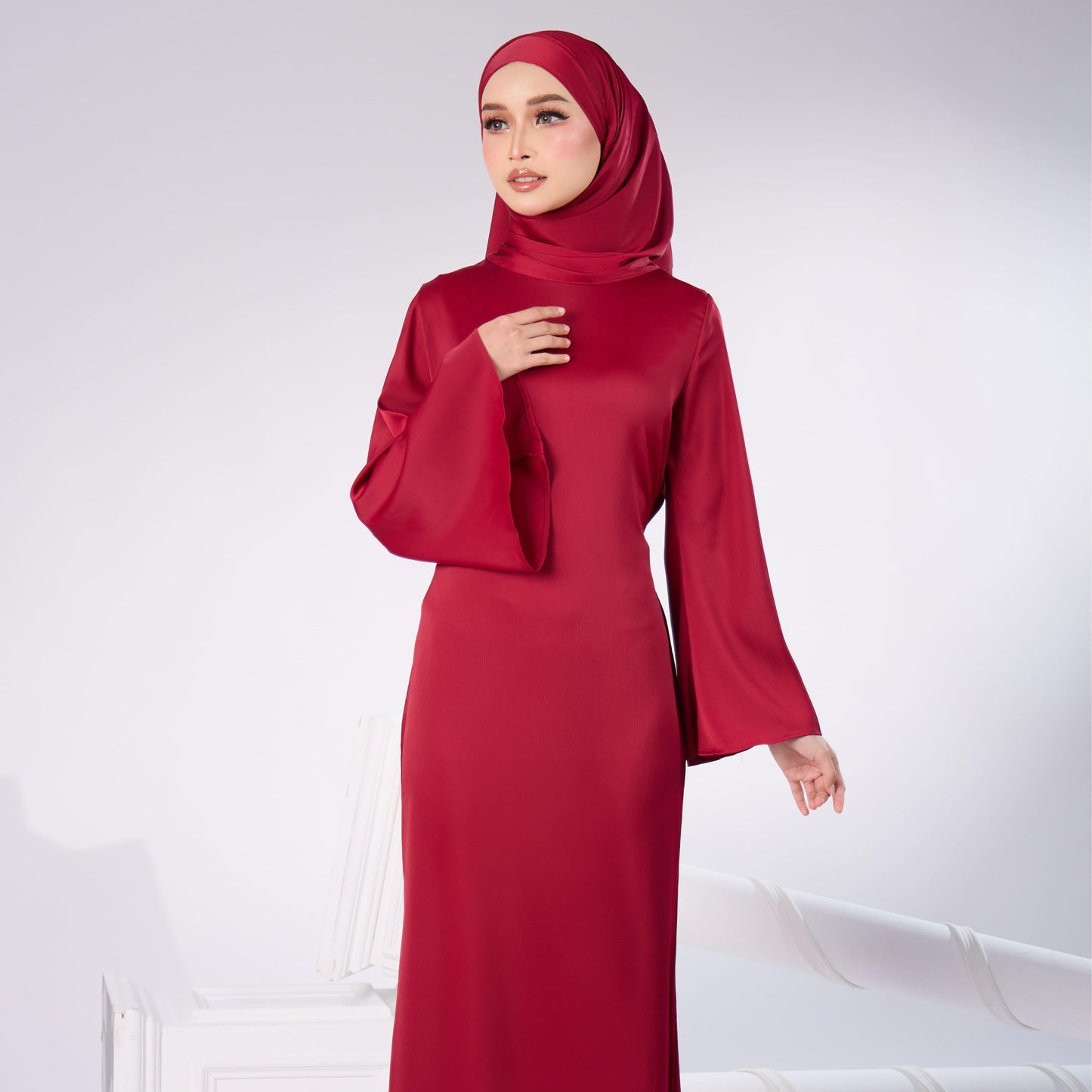 ELAINE LONG DRESS (RED)
