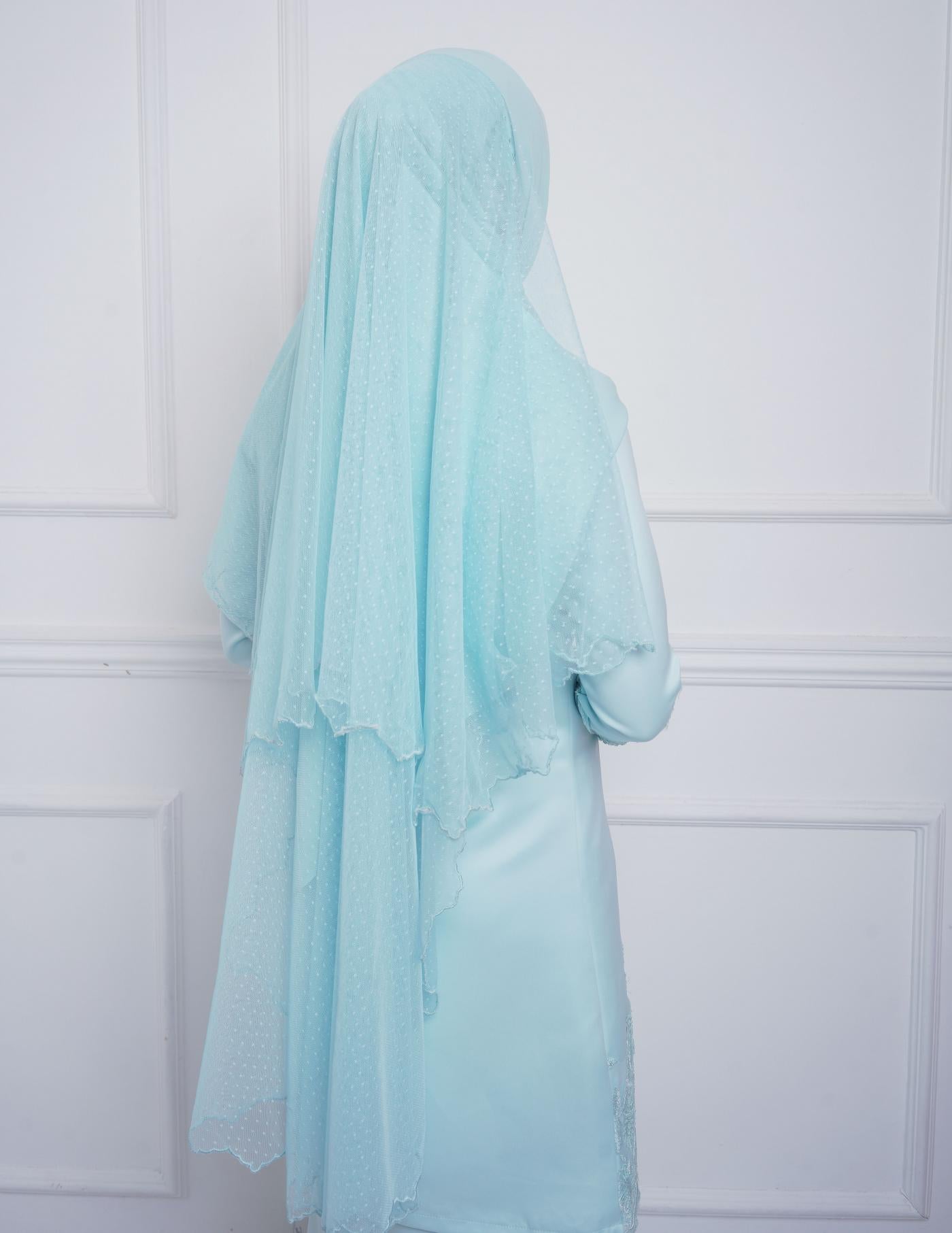 VEIL POLKA DOT EMBROIDERY CODE A09 (BABY BLUE)