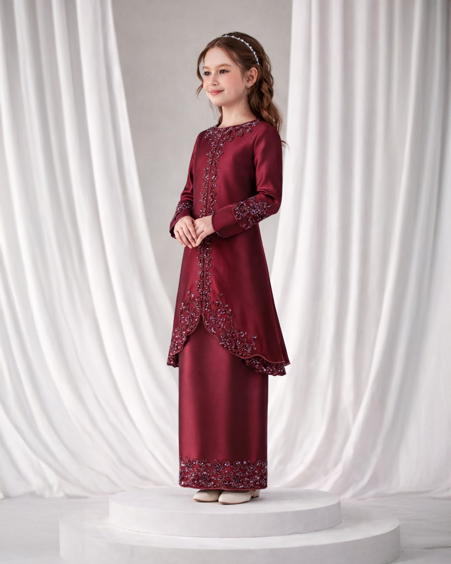 NIARA KURUNG KIDS (BURGUNDY)