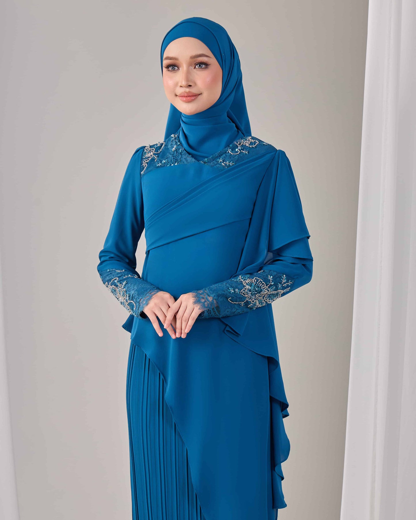 ADALINE DRESS (TEAL BLUE)