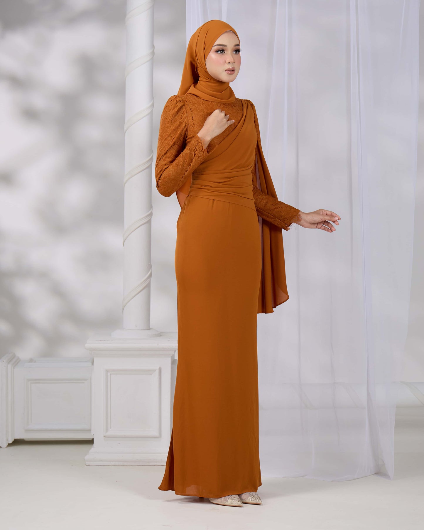 BRYNDA DRESS (BRICK ORANGE)