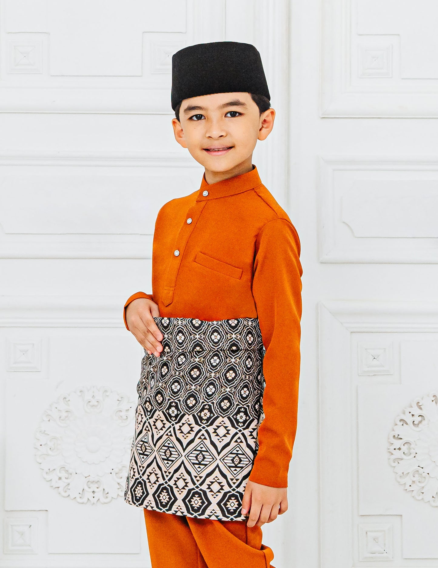 BAJU MELAYU KIDS (BURNT ORANGE)
