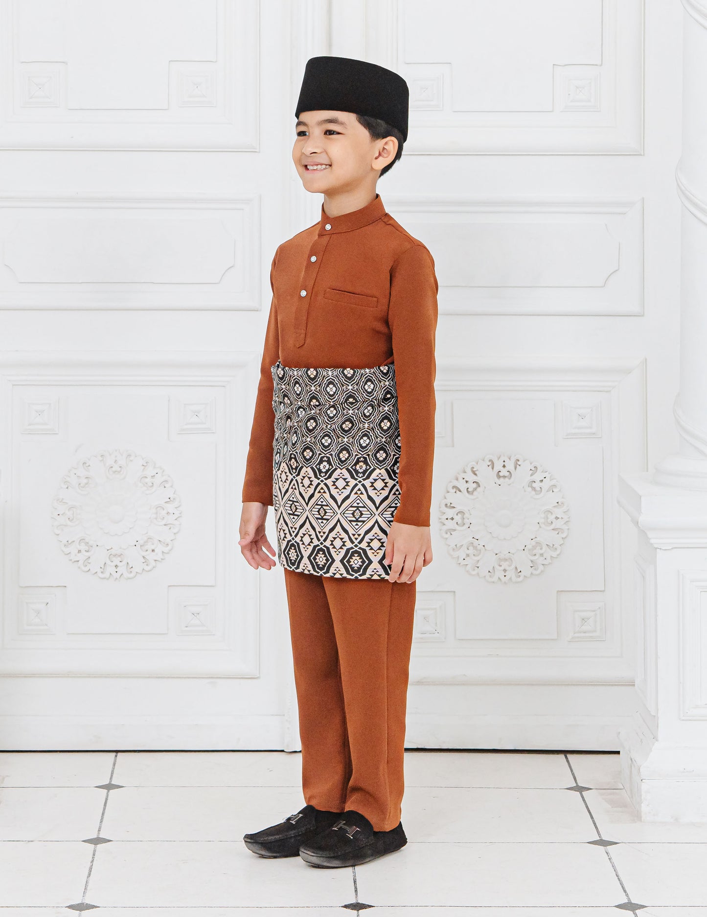 BAJU MELAYU KIDS (BROWN)