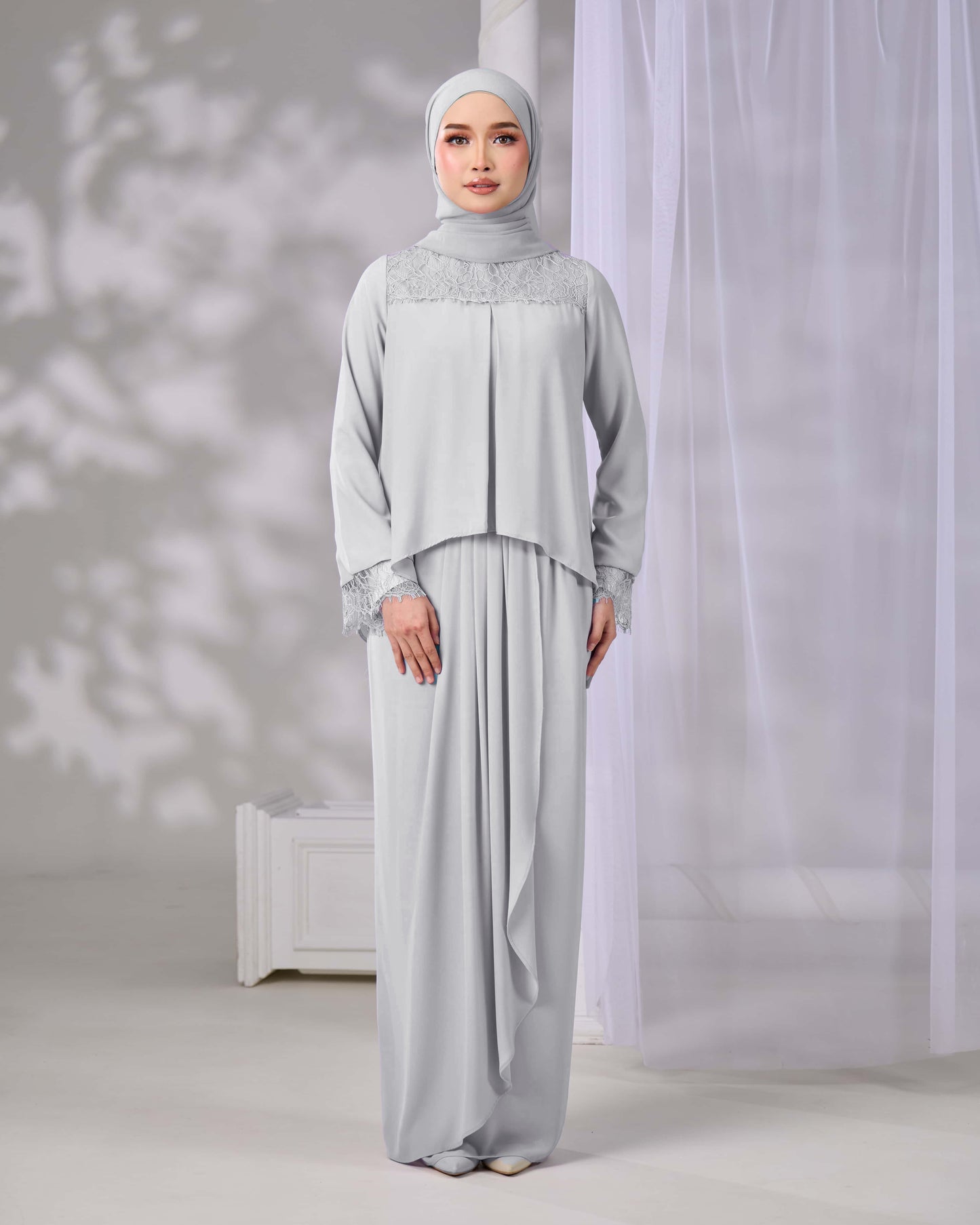 ELVARA MINI KURUNG (GREY)