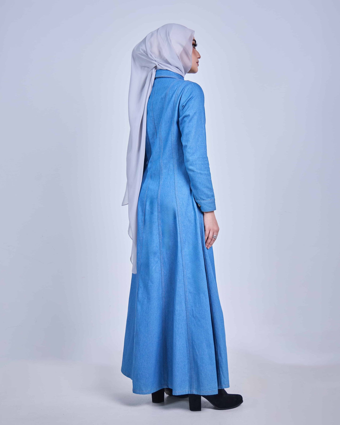 NOVA DENIM BUTTON DRESS (LIGHT BLUE)