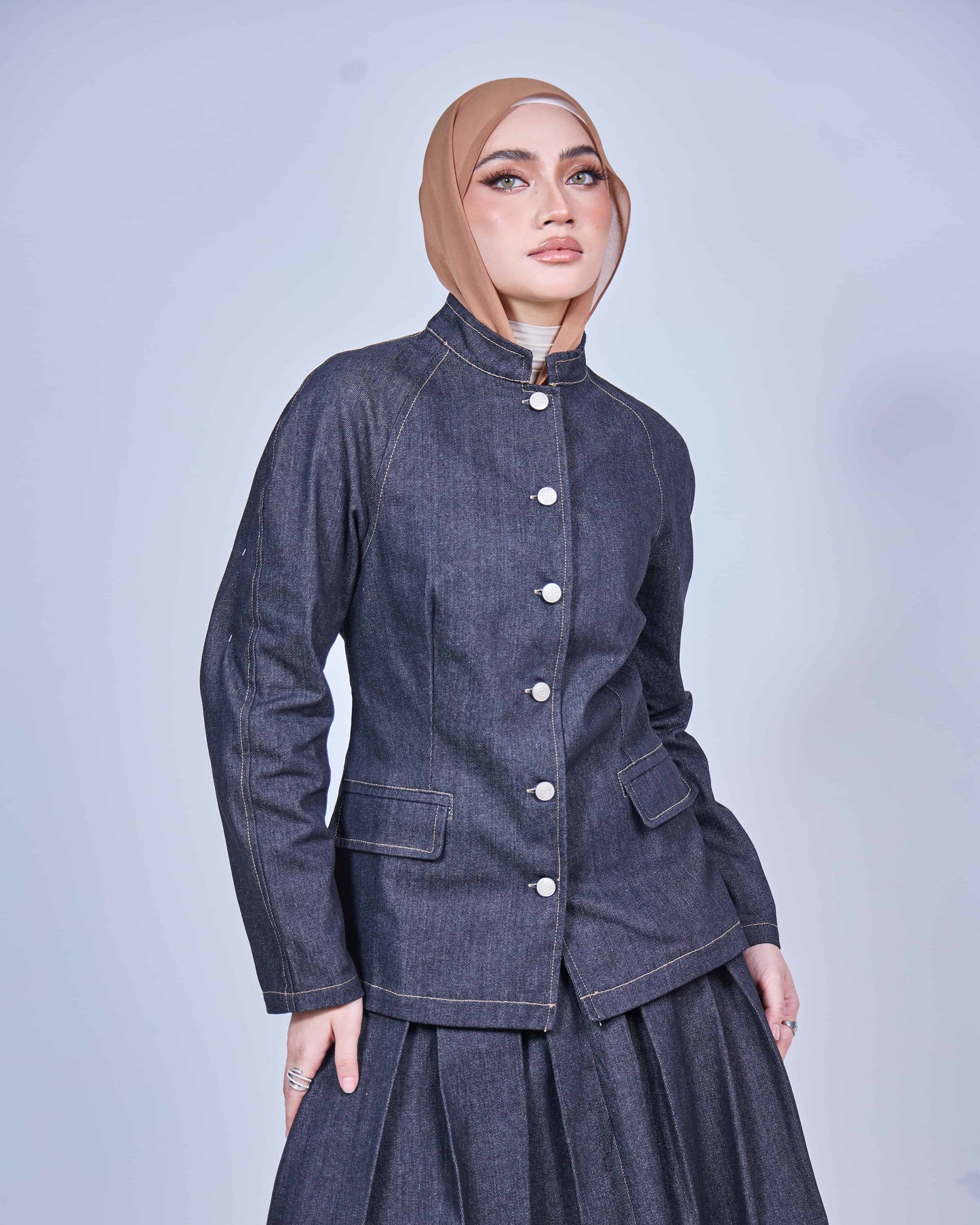 AYLA DENIM COAT (BLACK)