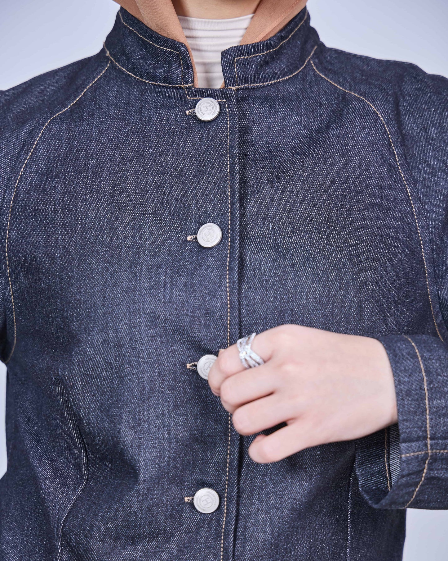 AYLA DENIM COAT (BLACK)
