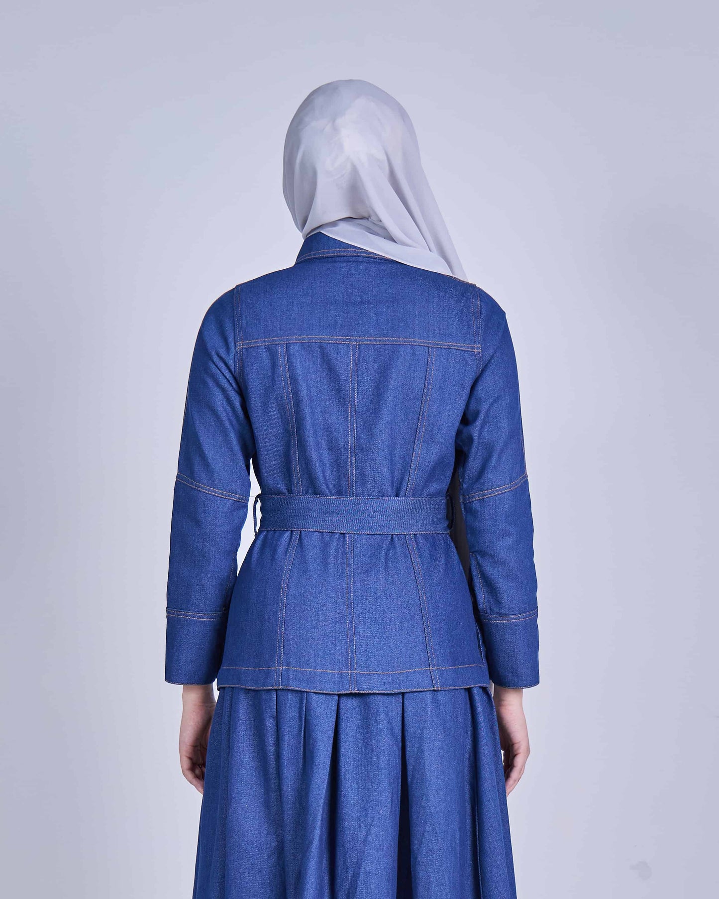 FEYRA DENIM BELTED JACKET (LIGHT BLUE)