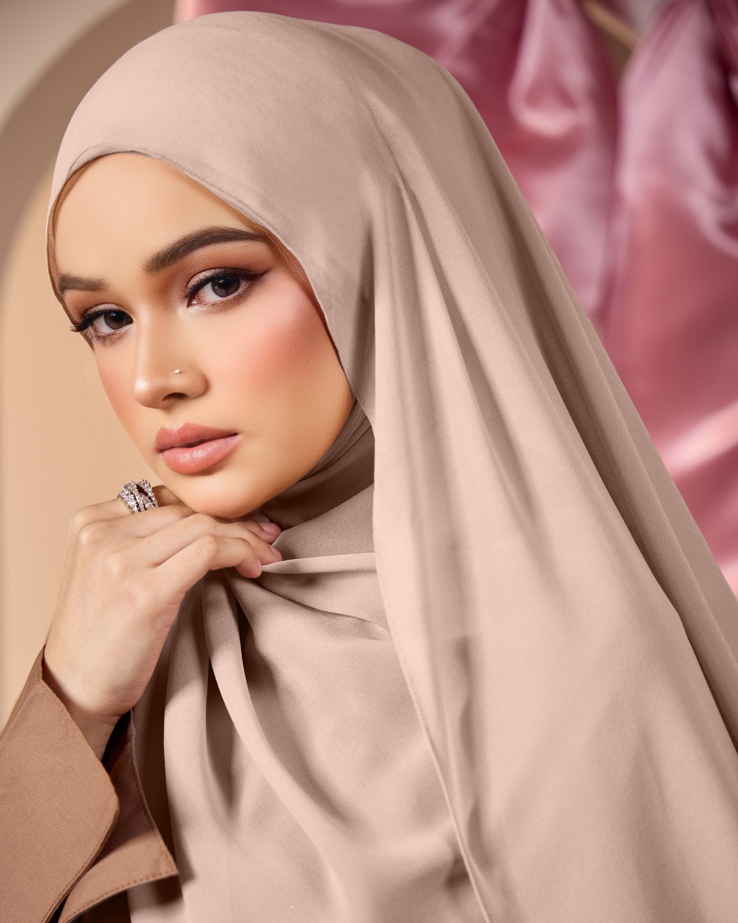HANA CHIFFON SHAWL (FAWN)
