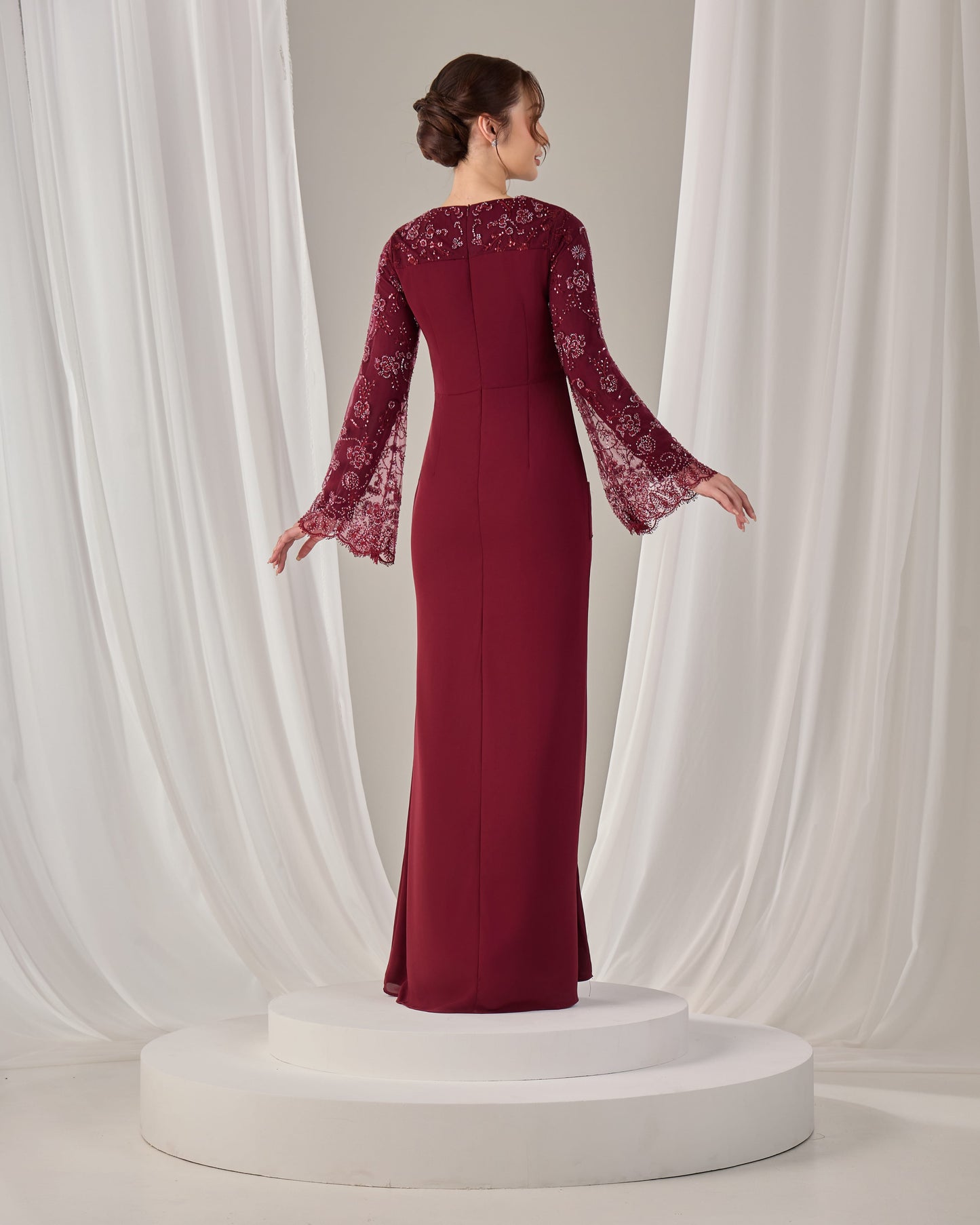 NARISSA DRESS (BURGUNDY)