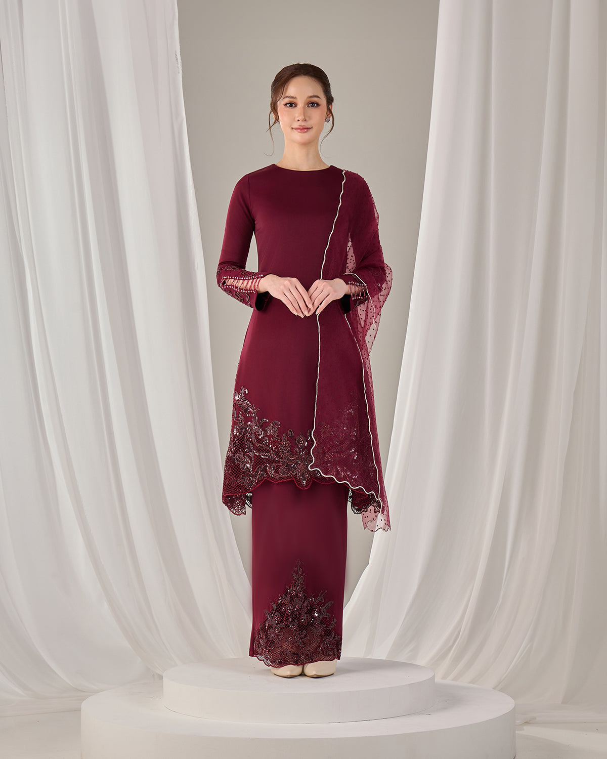 MINOR DEFECT SURI BRIDE KURUNG (BURGUNDY)