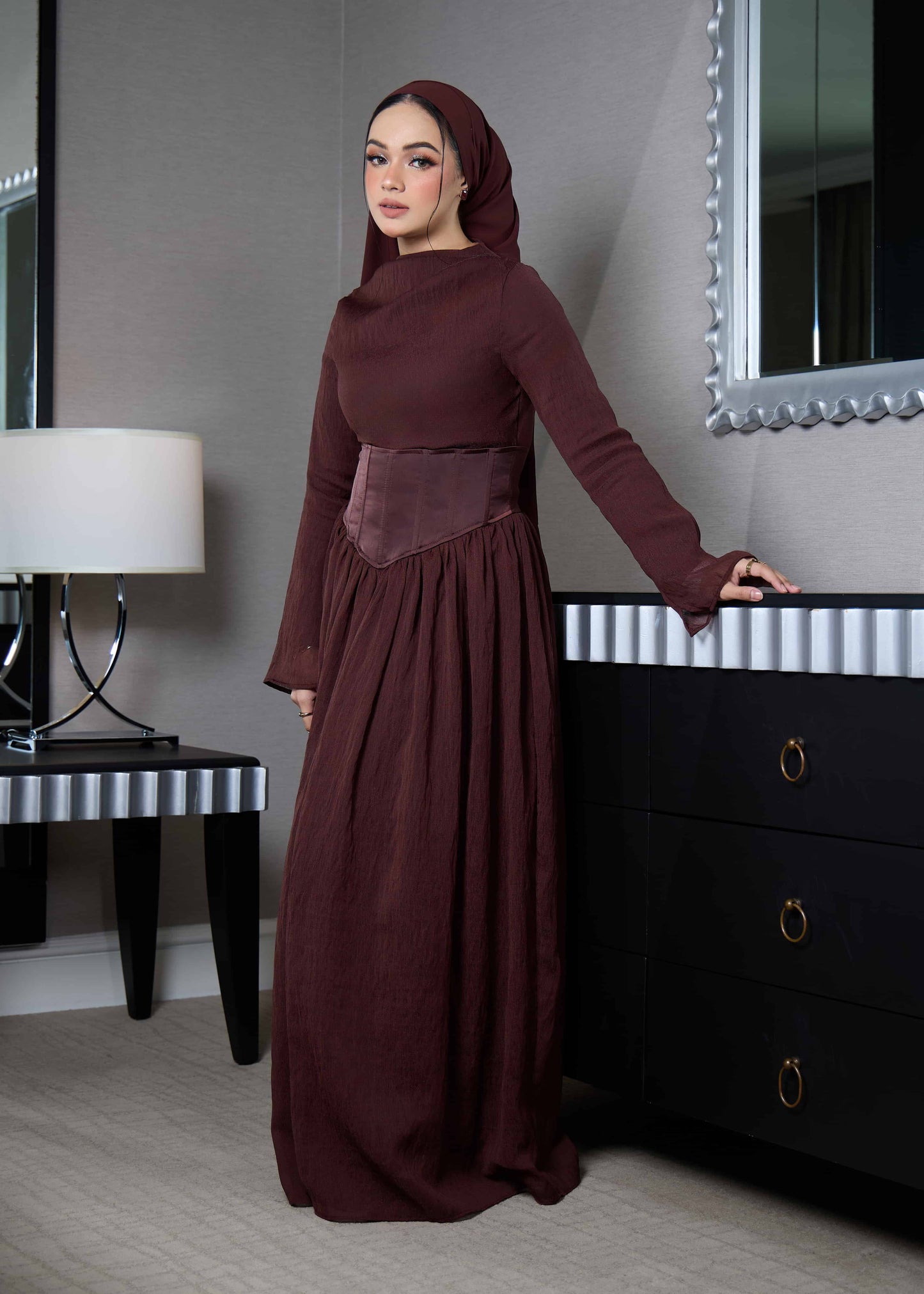 ELSA DRESS (RICH BROWN)