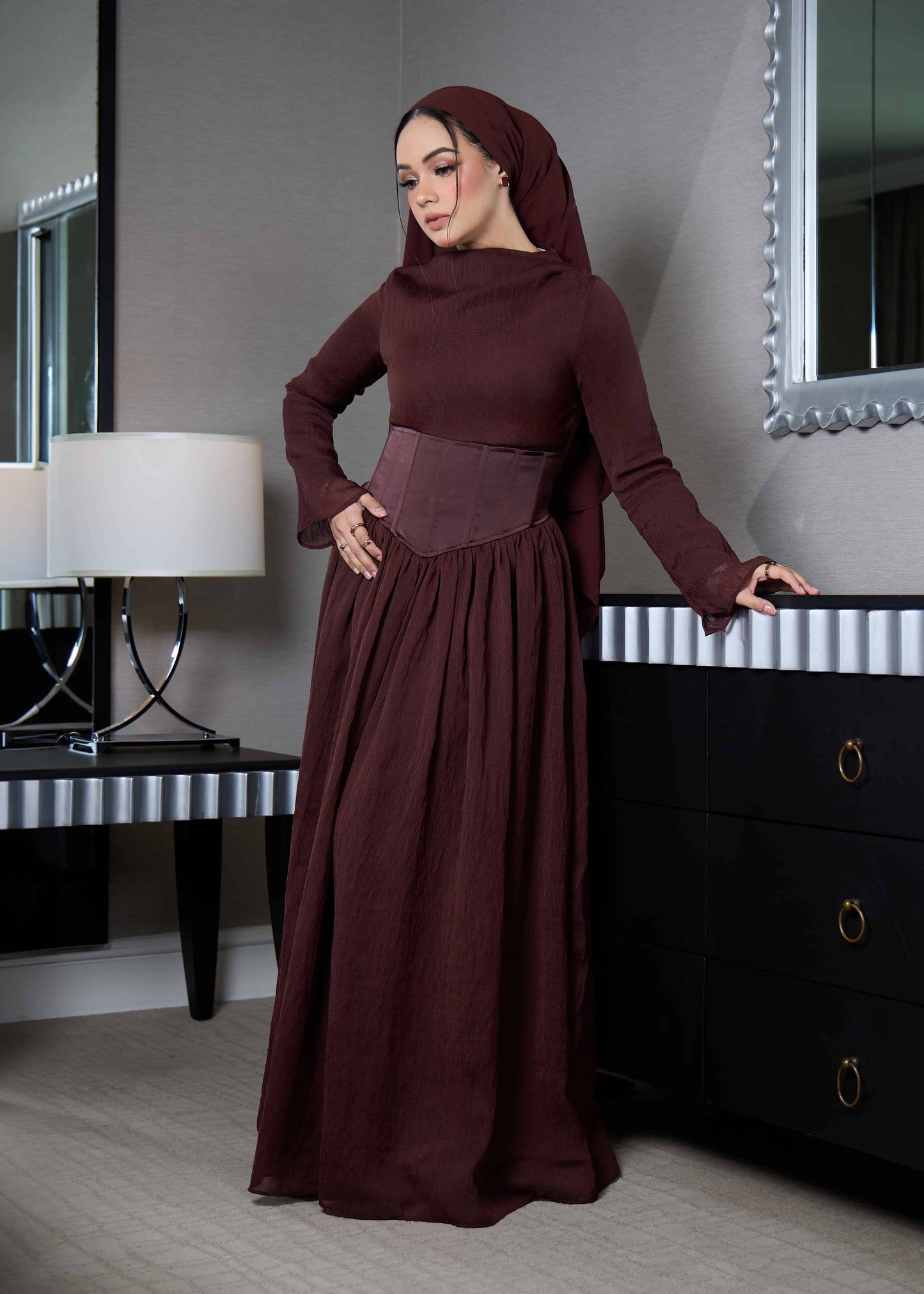 ELSA DRESS (RICH BROWN)