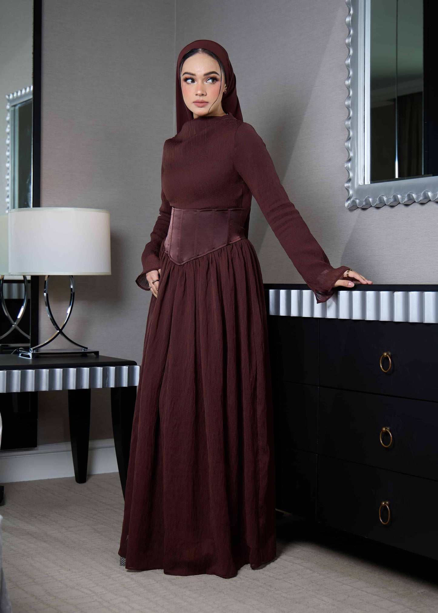 ELSA DRESS (RICH BROWN)