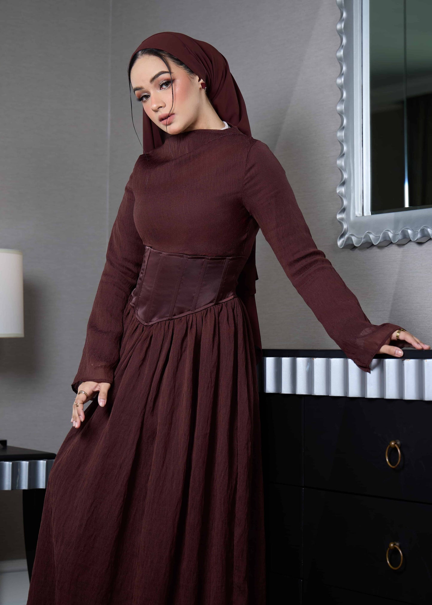 ELSA DRESS (RICH BROWN)