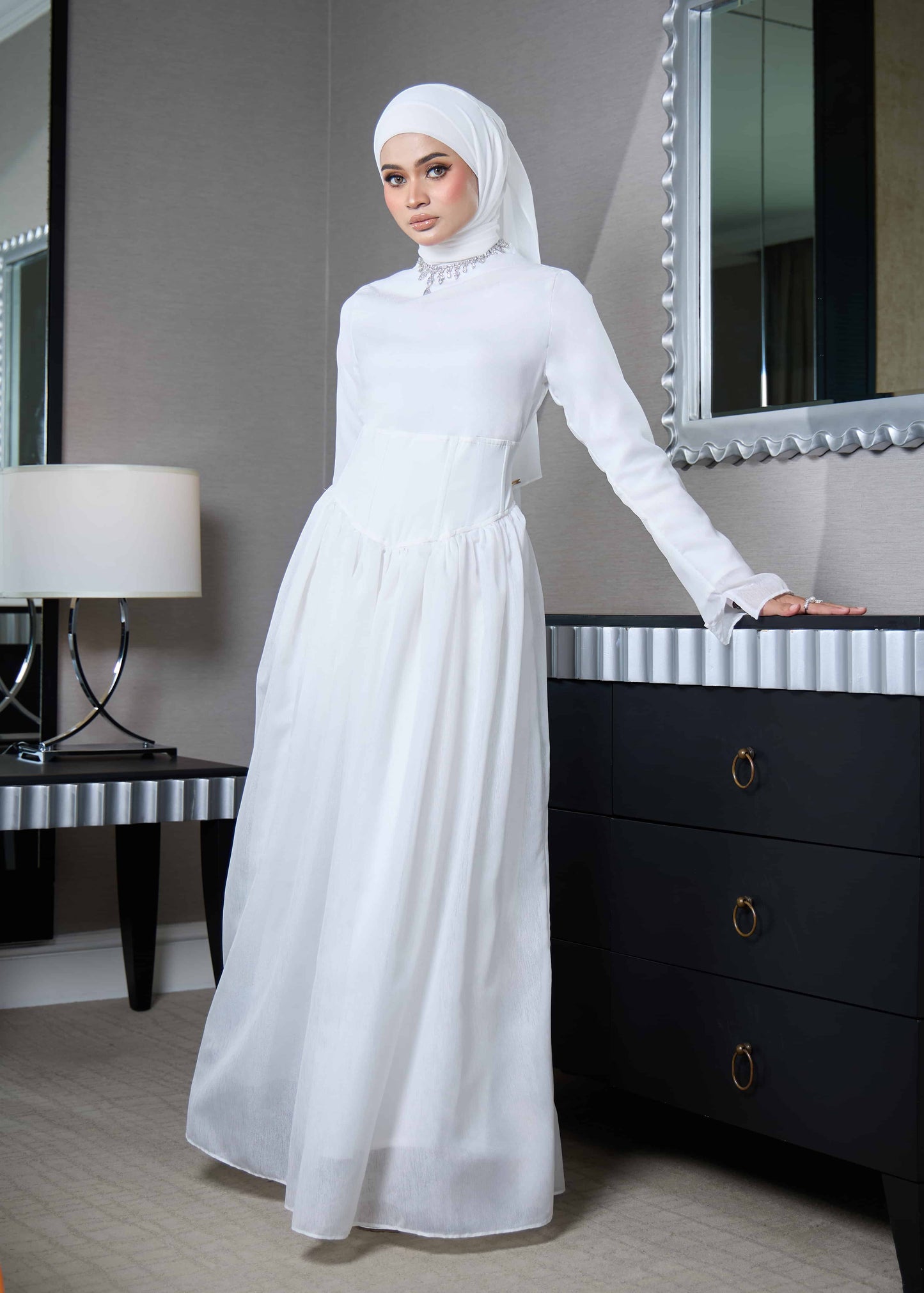 ELSA DRESS (OFF WHITE)