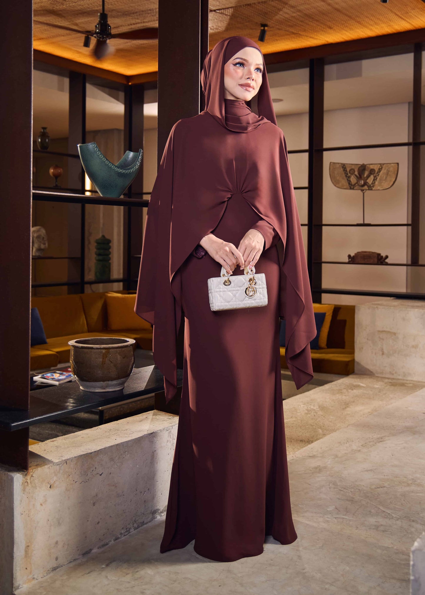 ZALEA DRESS (RICH BROWN)