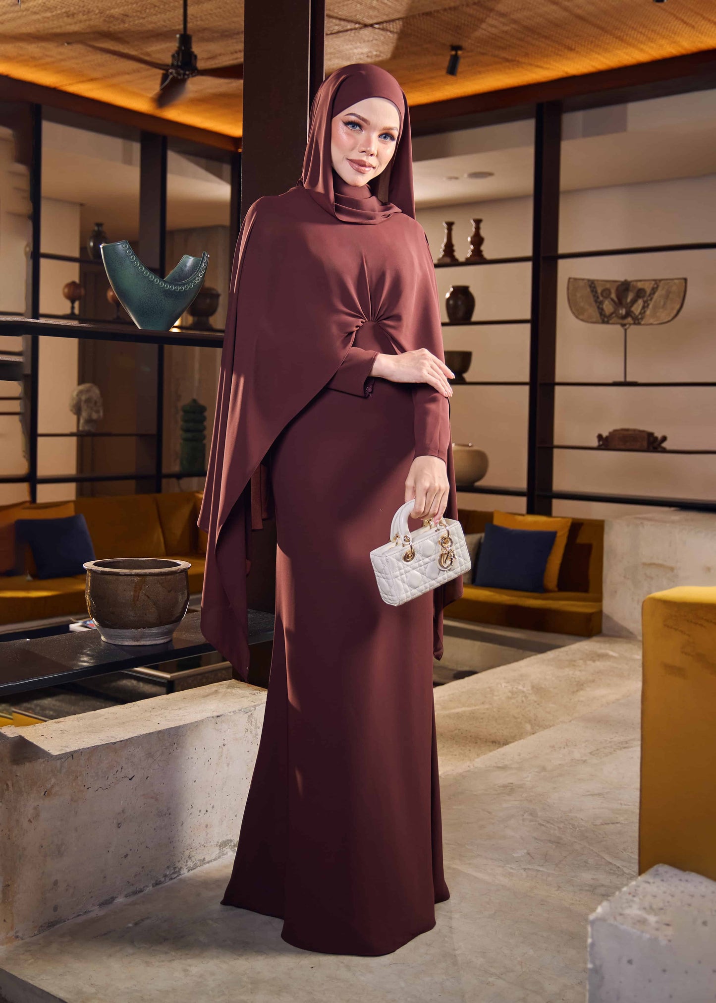 ZALEA DRESS (RICH BROWN)