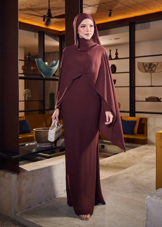 ZALEA DRESS (RICH BROWN)