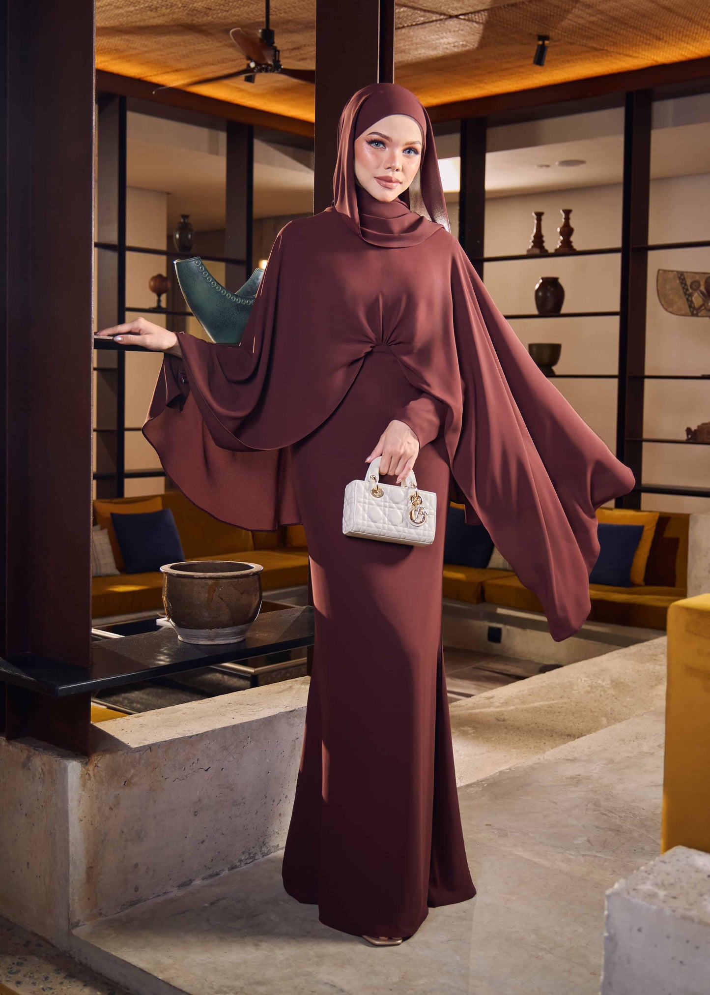 ZALEA DRESS (RICH BROWN)