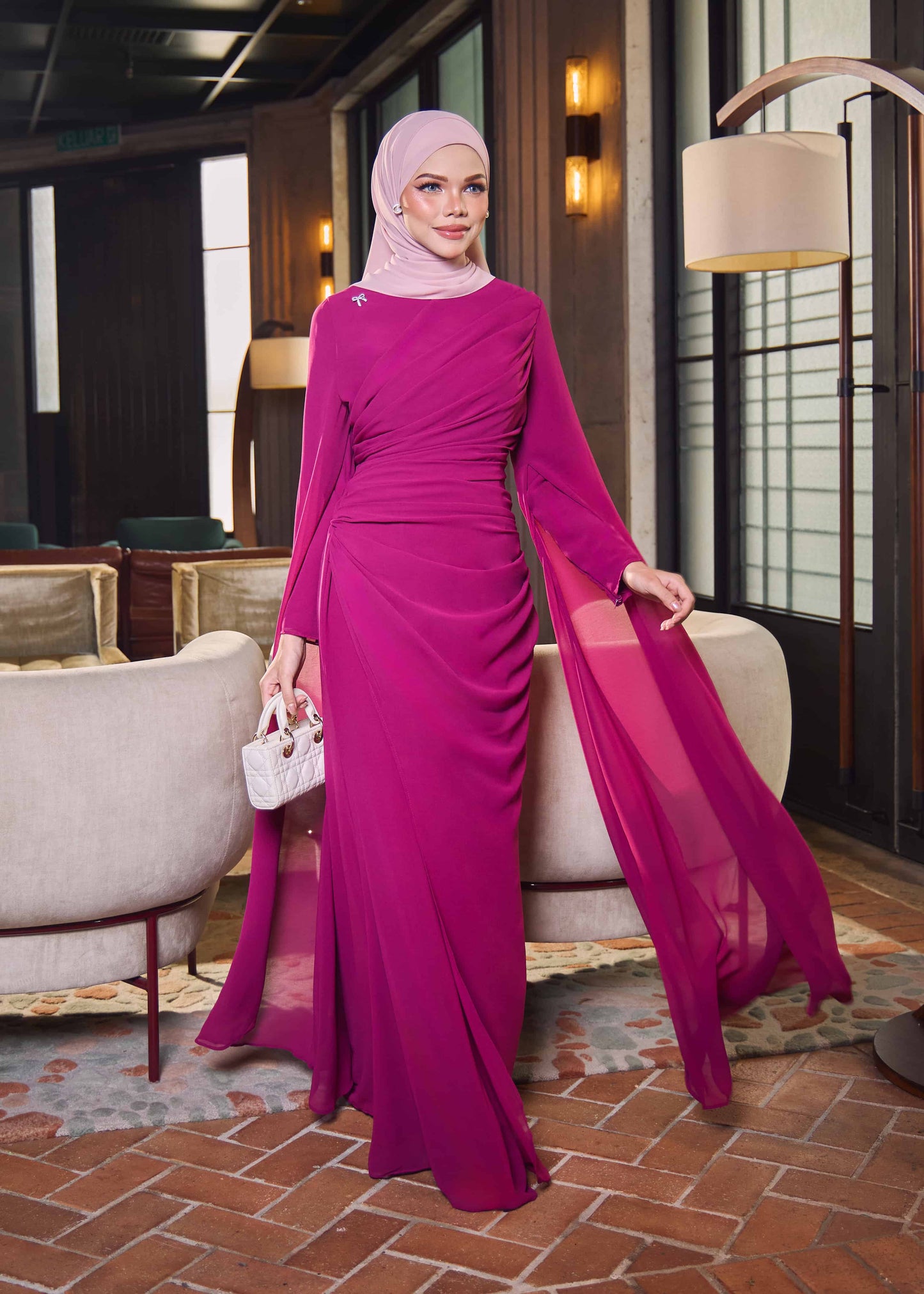 NAURAH DRESS (DARK FUCHSIA)