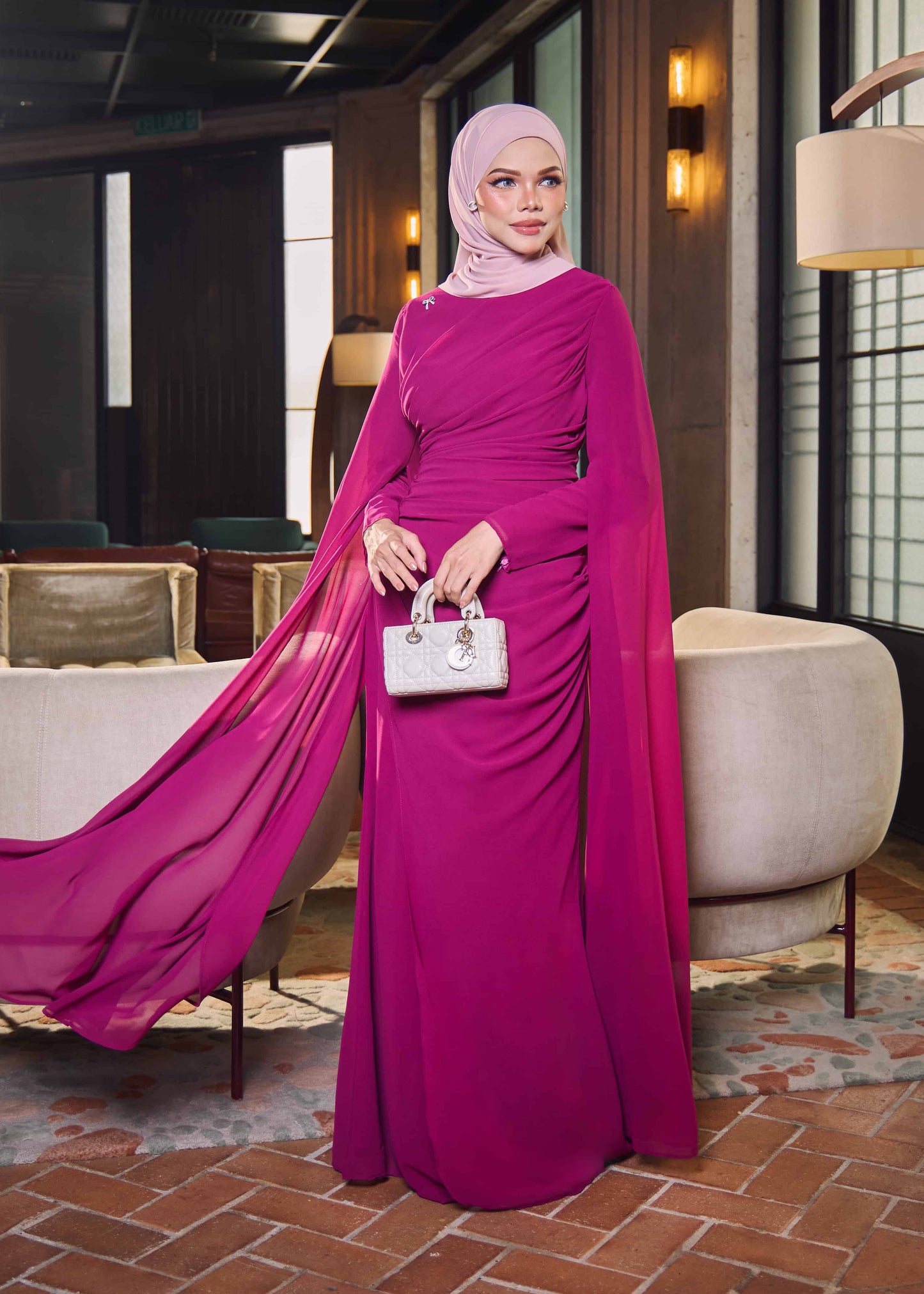 NAURAH DRESS (DARK FUCHSIA)
