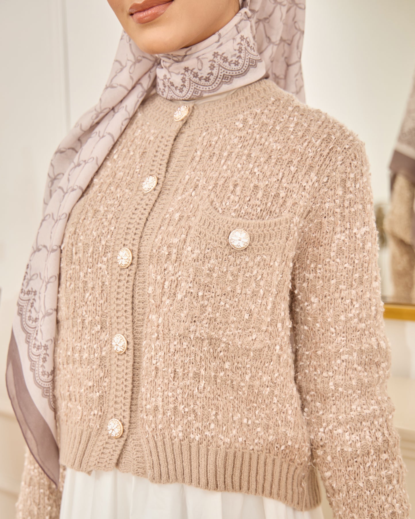 LUNA CHUNKY CARDIGAN (NUDE)