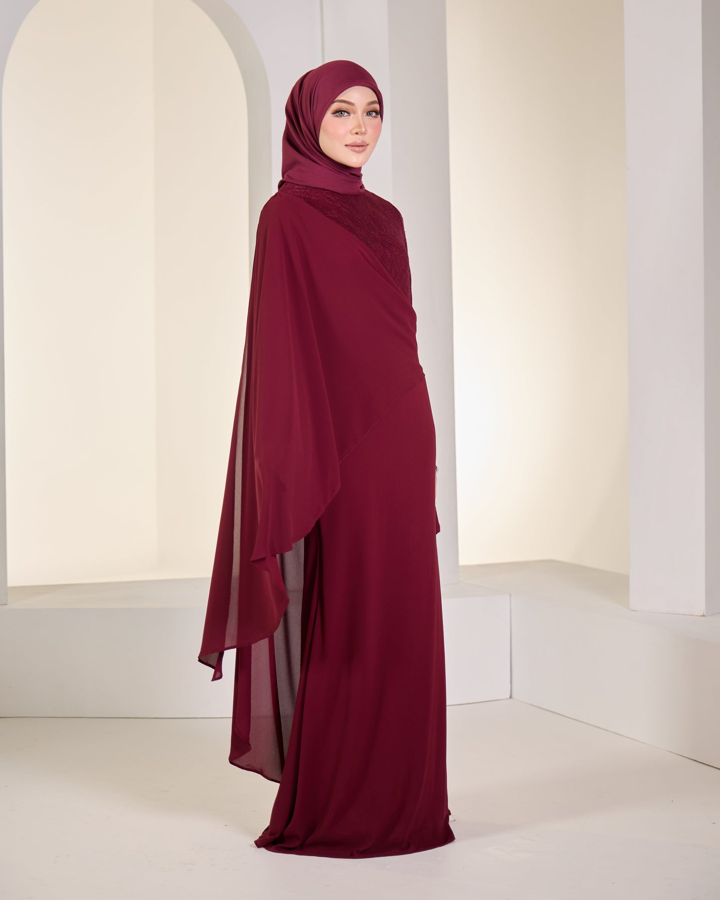 DARCY DRESS (BURGUNDY)