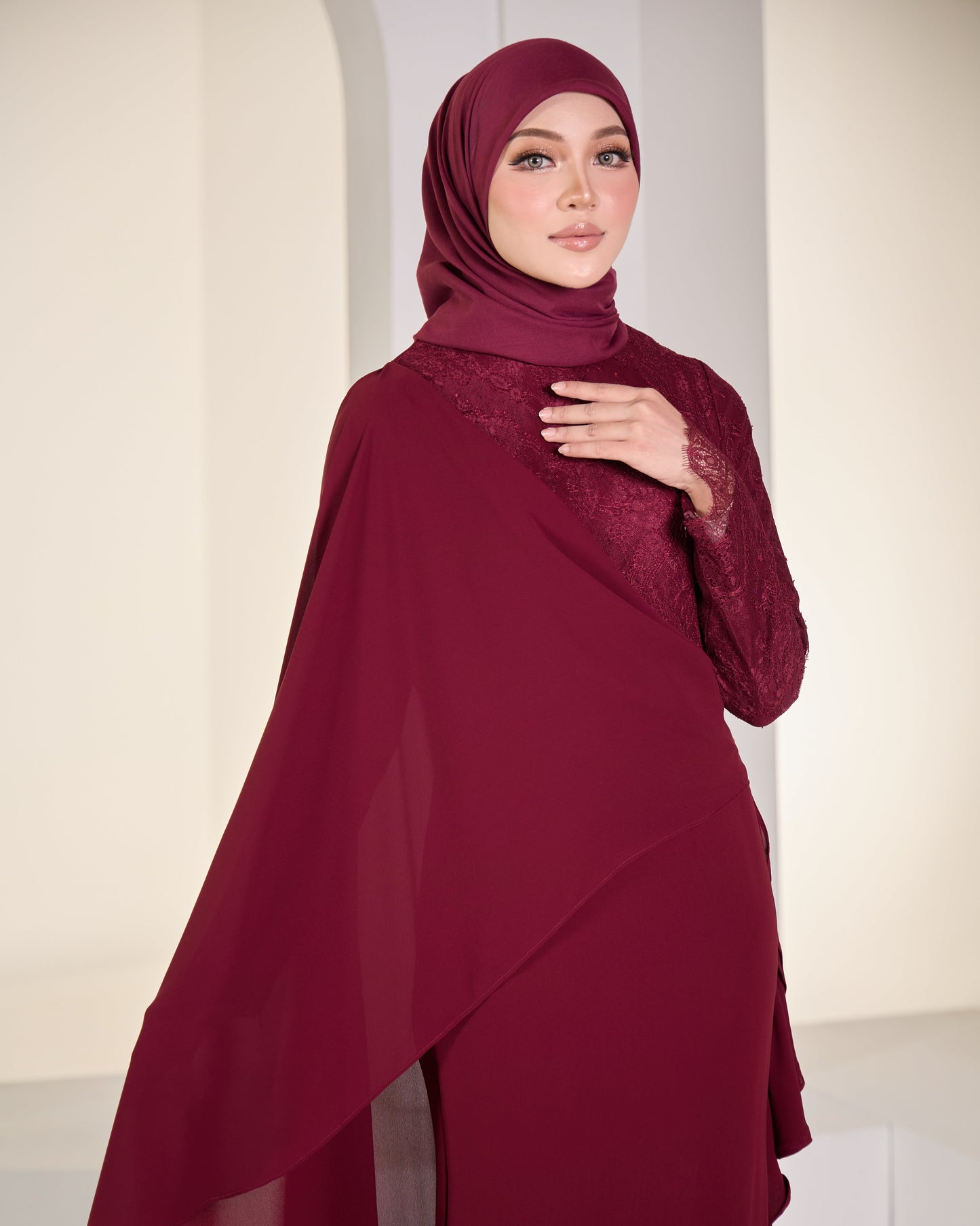 DARCY DRESS (BURGUNDY)