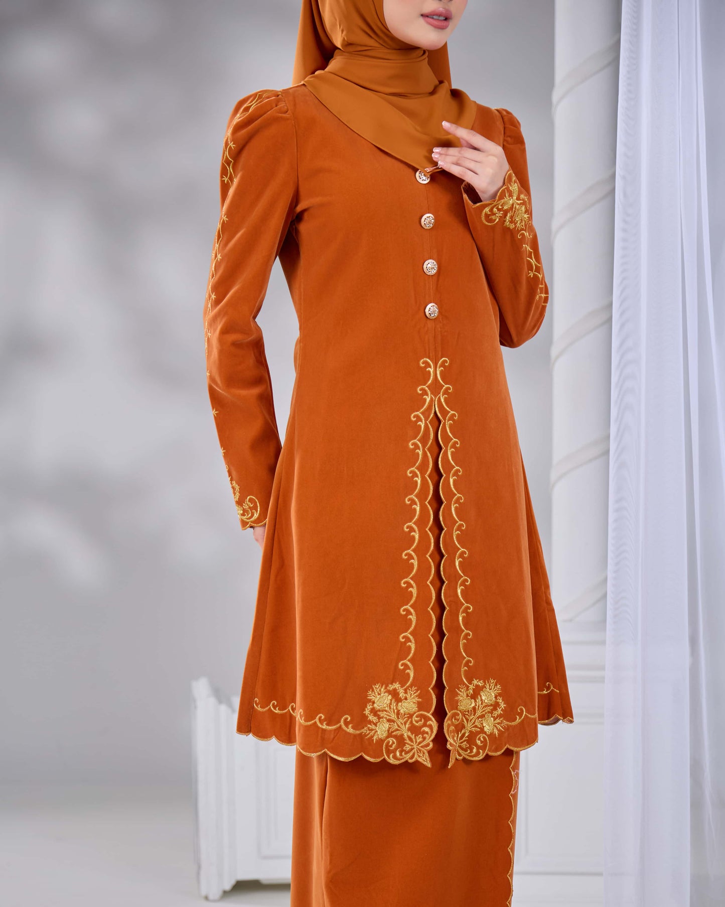 NAIFAH KEBAYA (BRICK ORANGE)