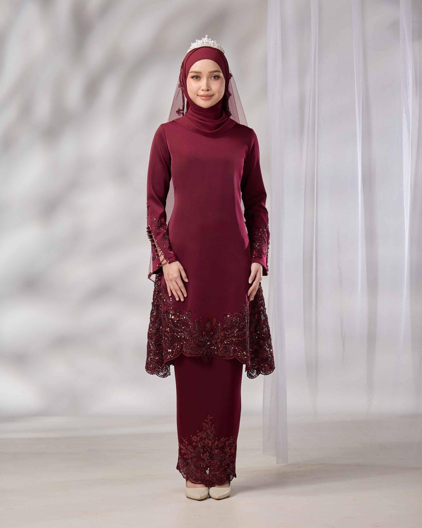 SURI BRIDE KURUNG (BURGUNDY)