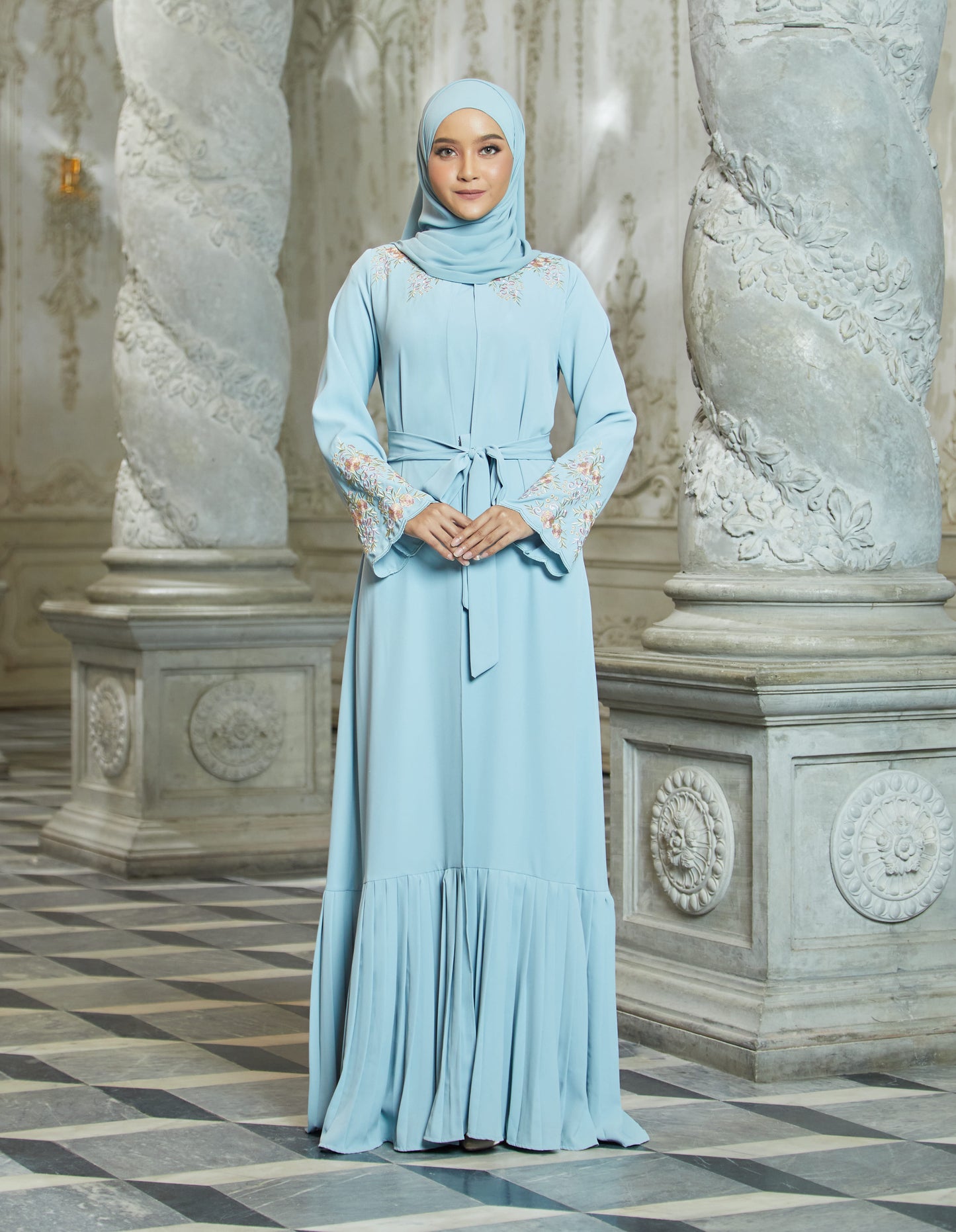 INAAYA ABAYA WITH PANTS (MISTY BLUE)