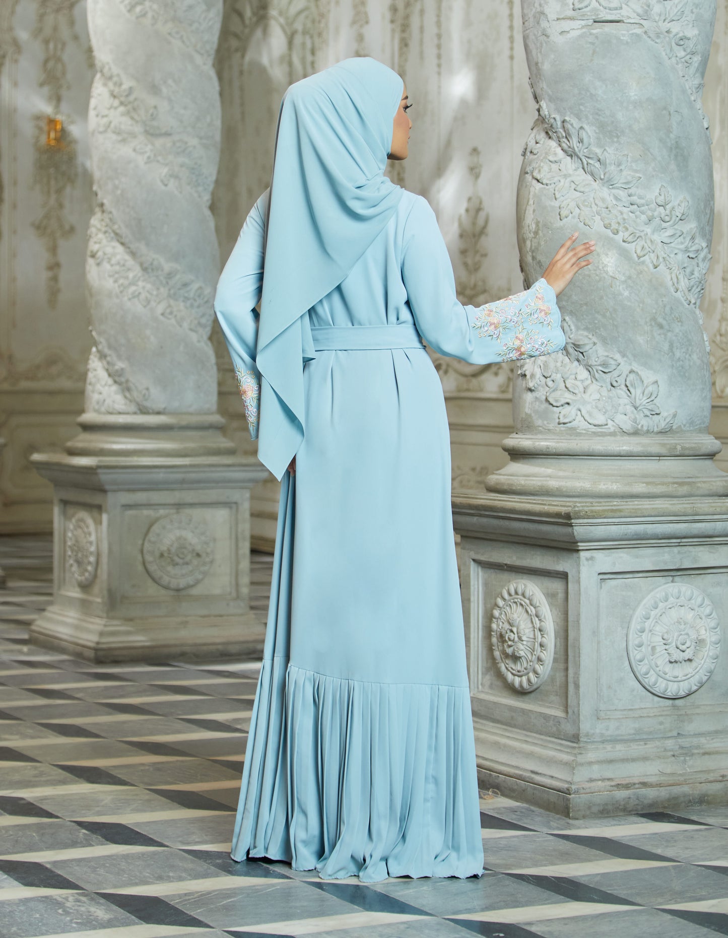 INAAYA ABAYA WITH PANTS (MISTY BLUE)