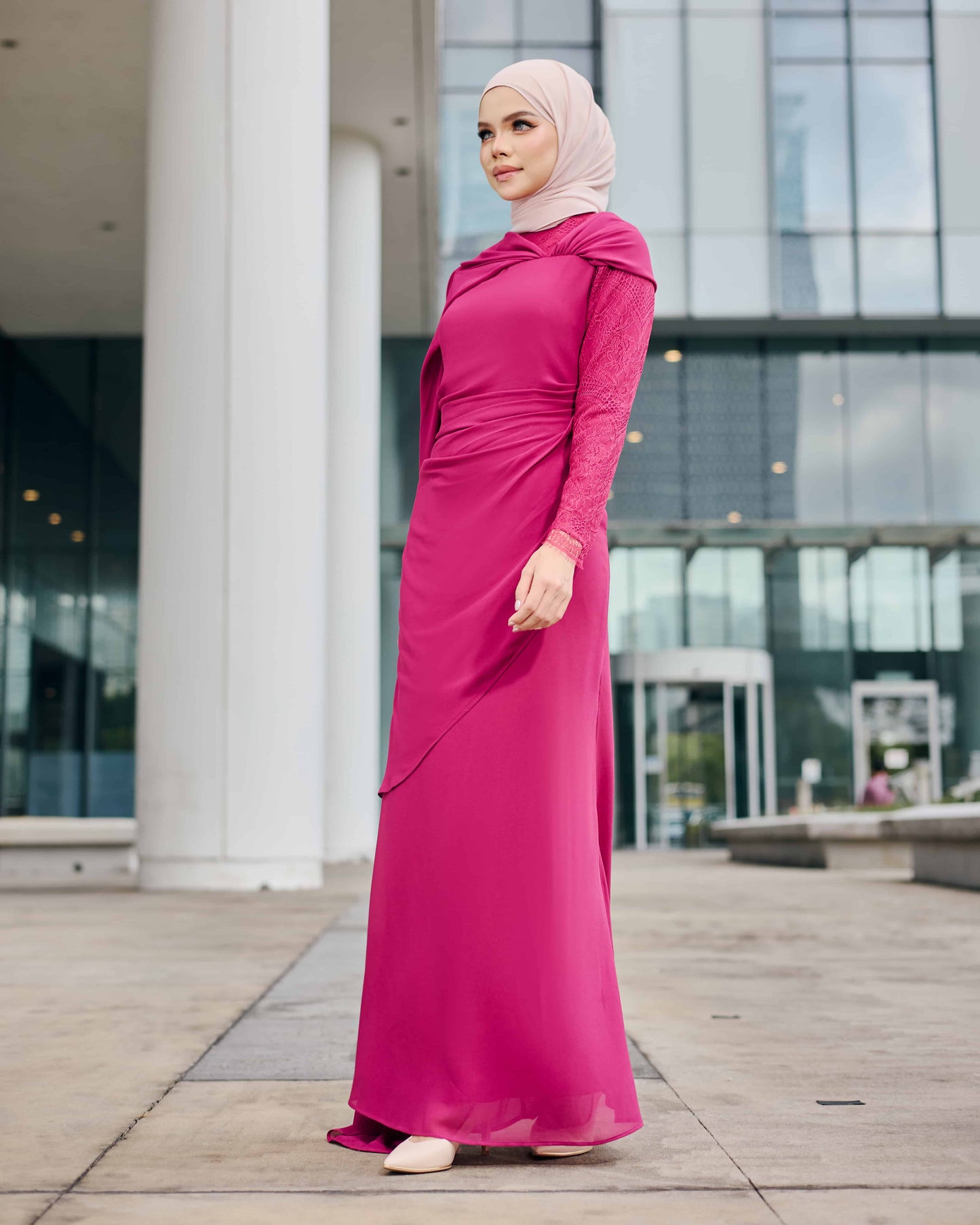 ELSARA DRESS (FUCHSIA)