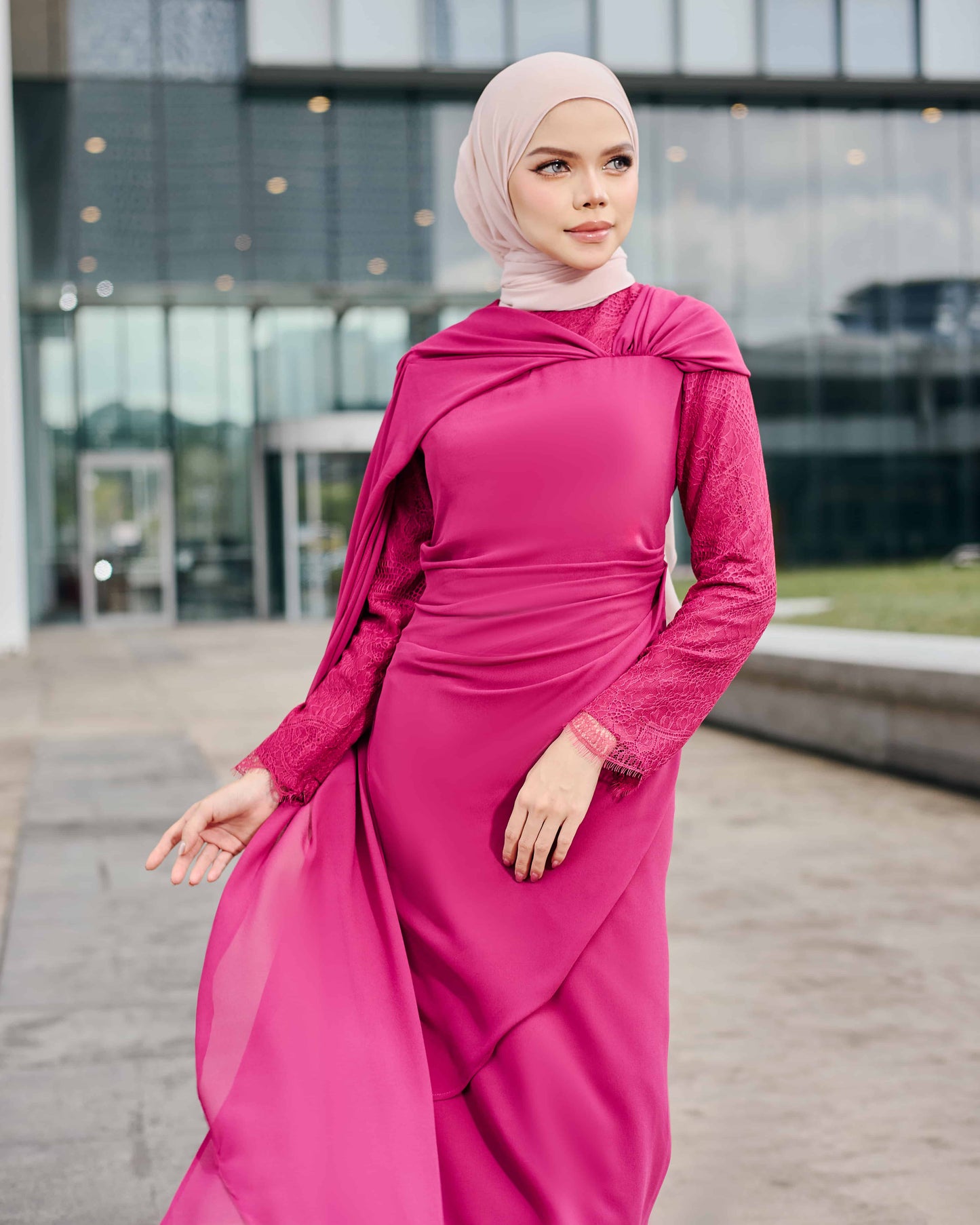 MINOR DEFECT ELSARA DRESS (FUCHSIA)