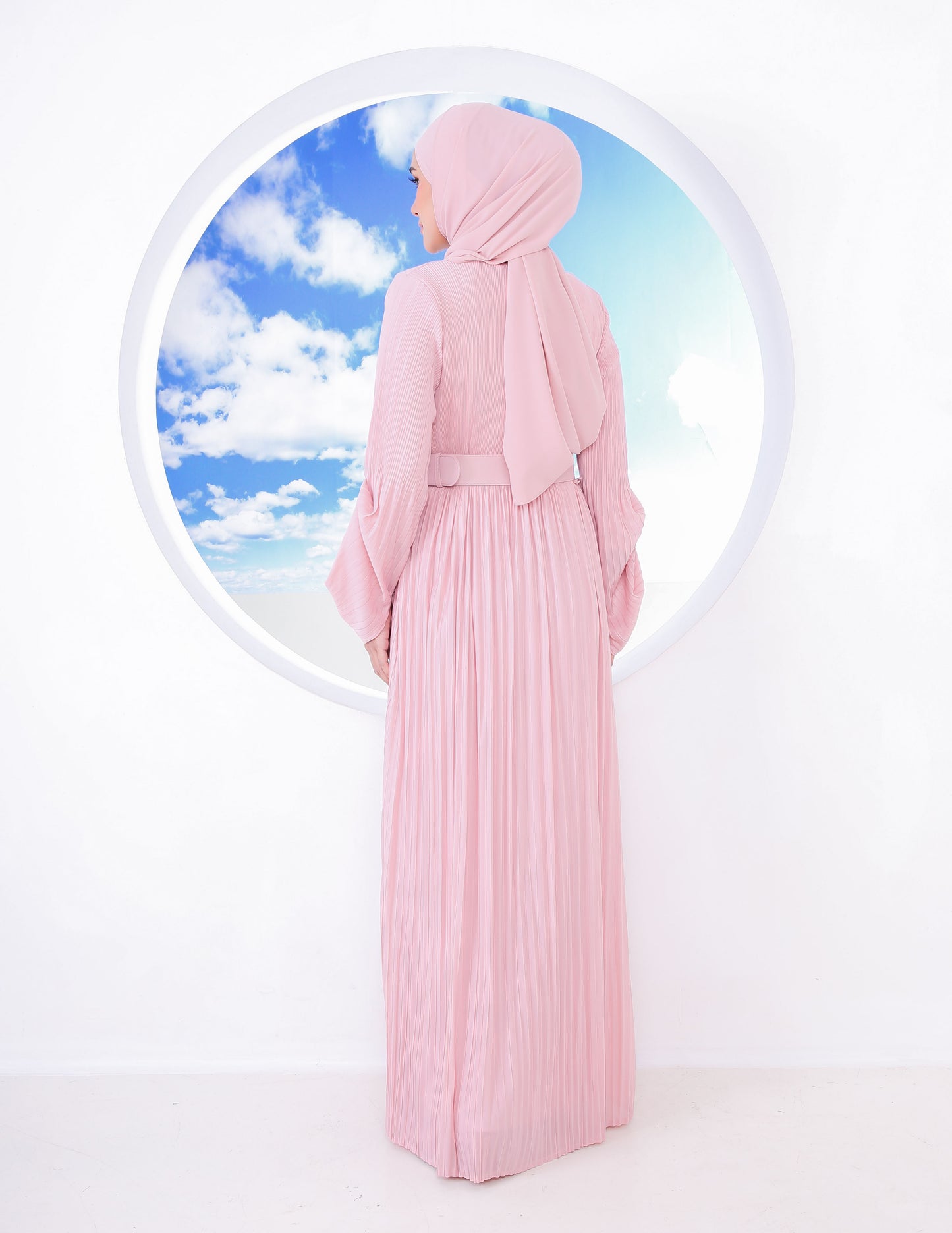 BIANCA PLEATED DRESS (DUSTY PINK)