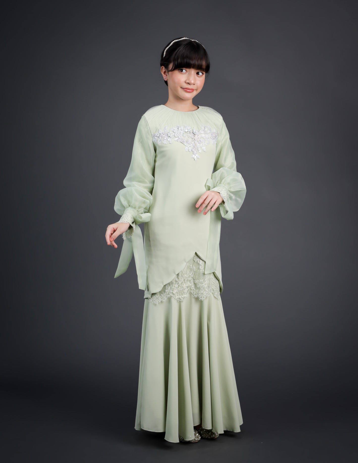 AVIANNA KURUNG KIDS (GREEN TEA)