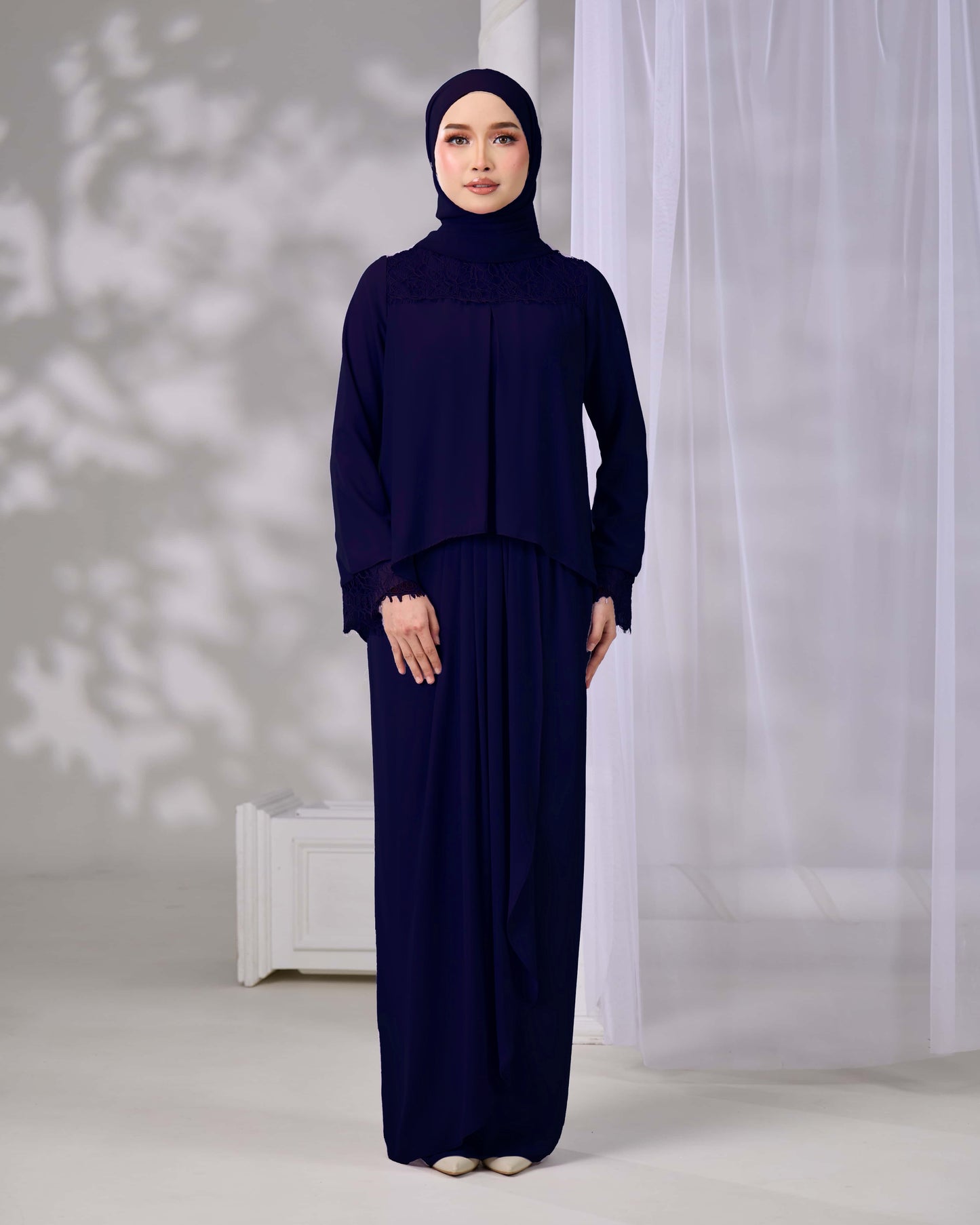 ELVARA MINI KURUNG (NAVY BLUE)