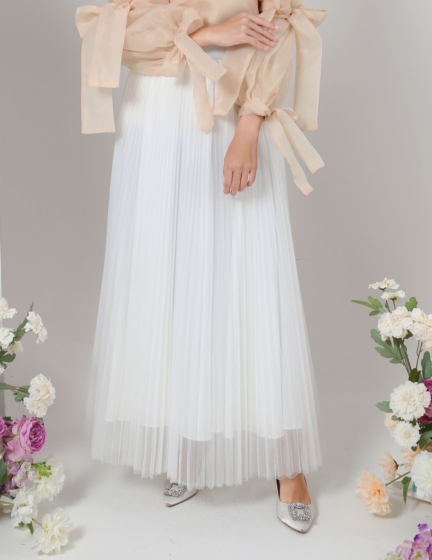MINOR DEFECT TUTU PLEATED SKIRT (WHITE)