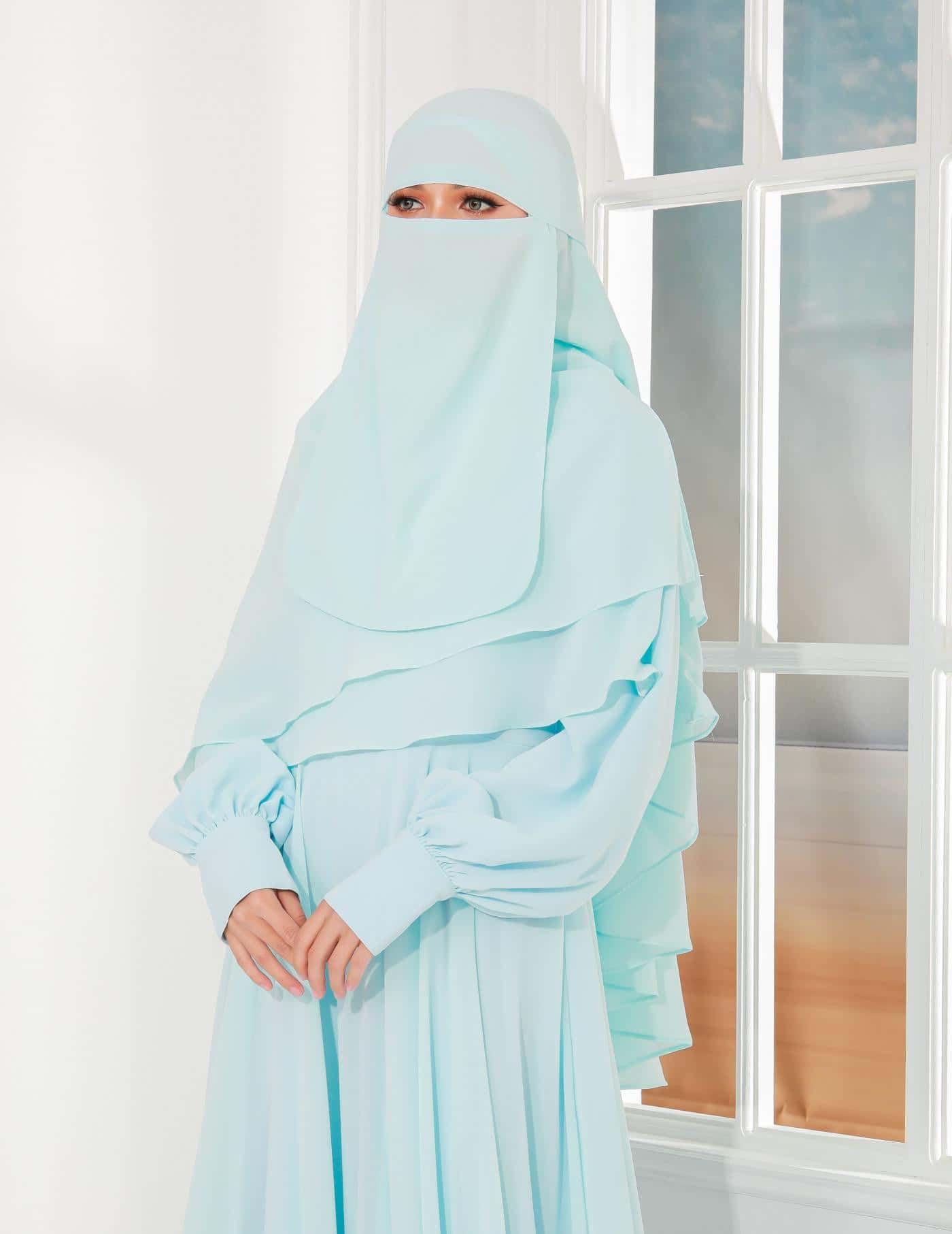 AFSHA KHIMAR (AQUA BLUE)