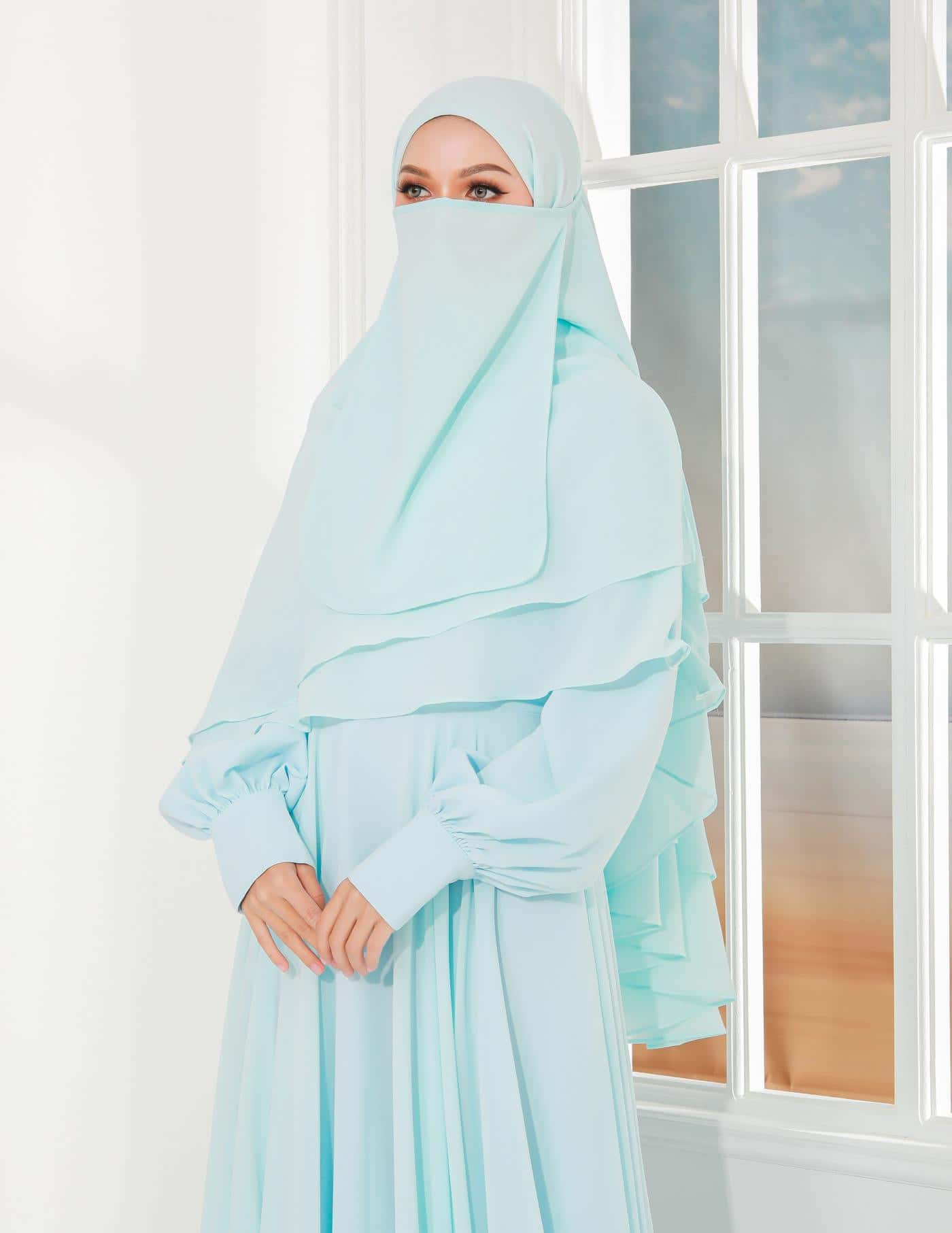 AFSHA KHIMAR (AQUA BLUE)