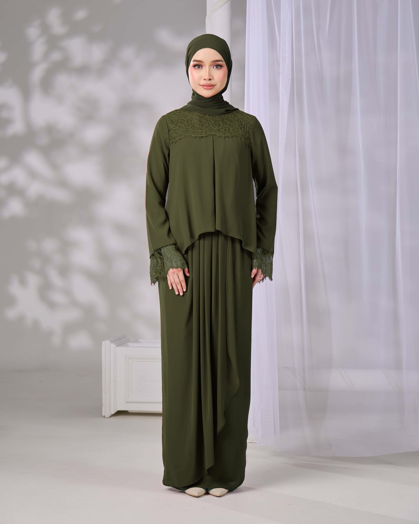 ELVARA MINI KURUNG (OLIVE GREEN)