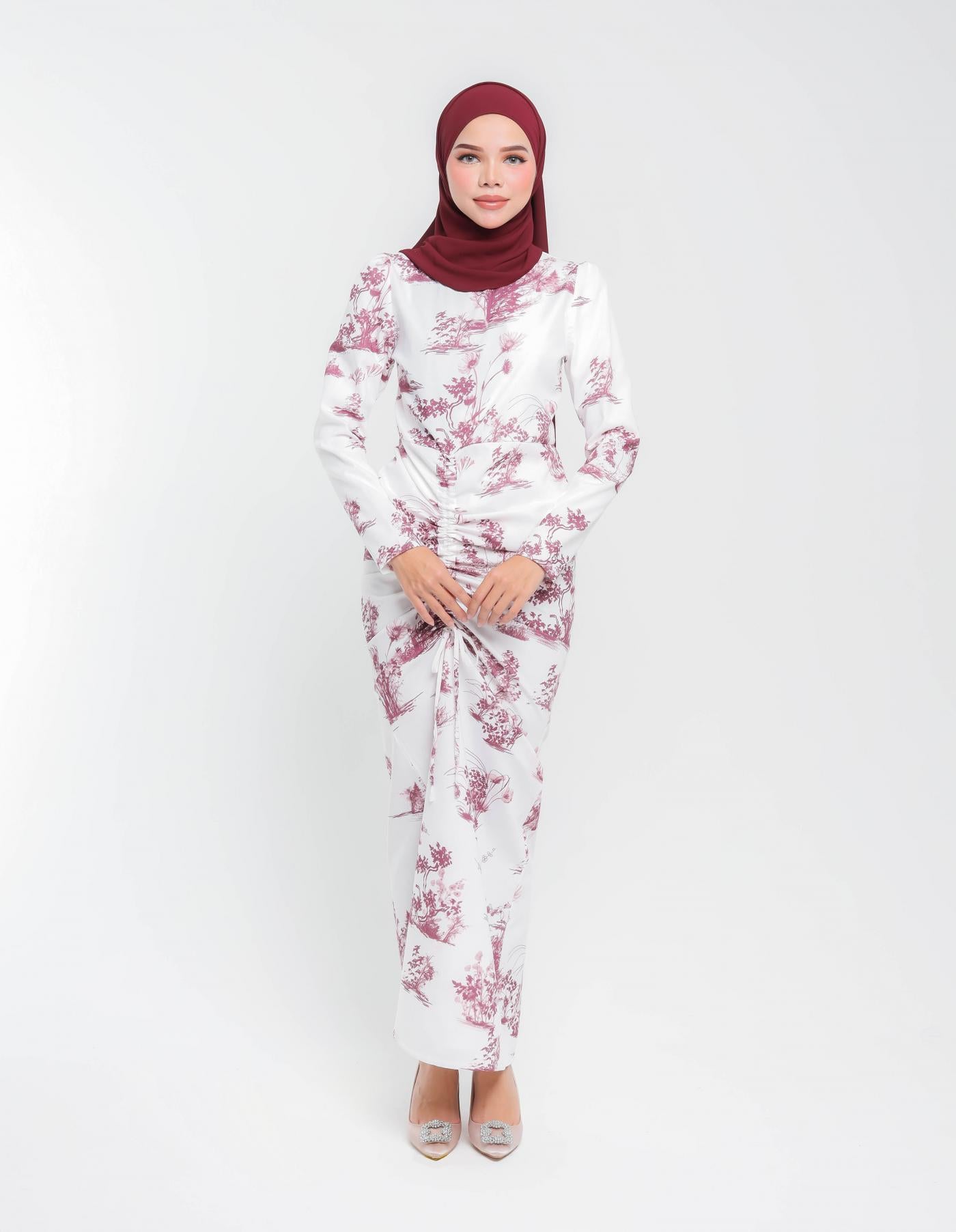 BELLE DRESS (BURGUNDY)