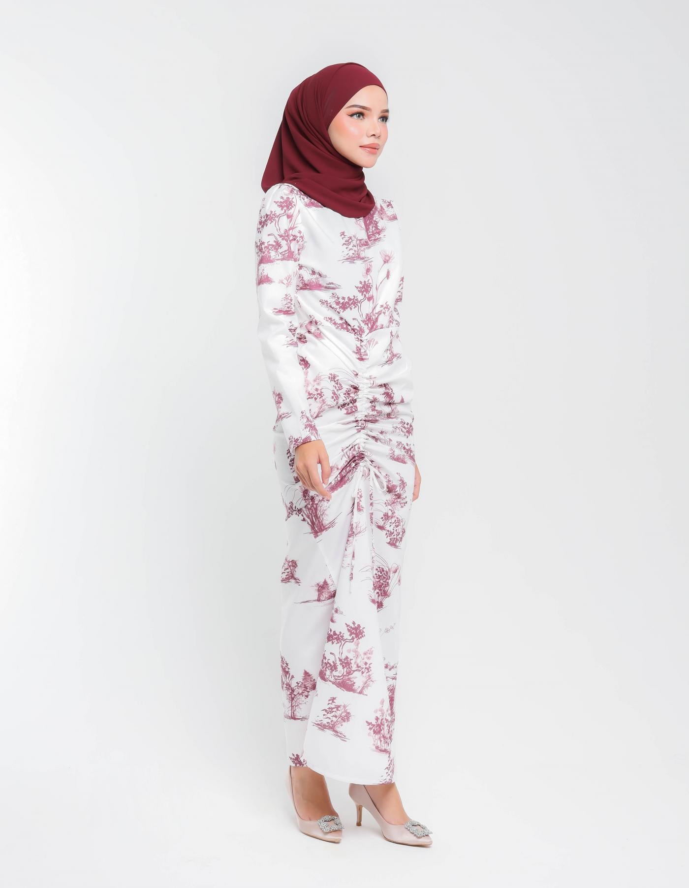 BELLE DRESS (BURGUNDY)